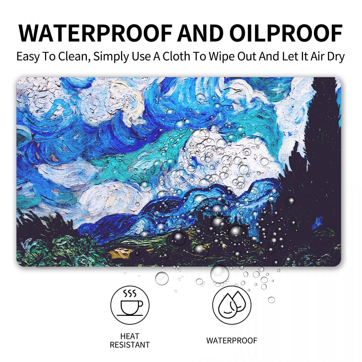XXL Extended Gaming Mouse Pad with Non-Slip Rubber Base - Large Waterproof Keyboard & Mouse Mat for Office, Work & Home - Night Sky Design Desk Decor - Perfect for PC Gaming, Writing & Workspace Organization
