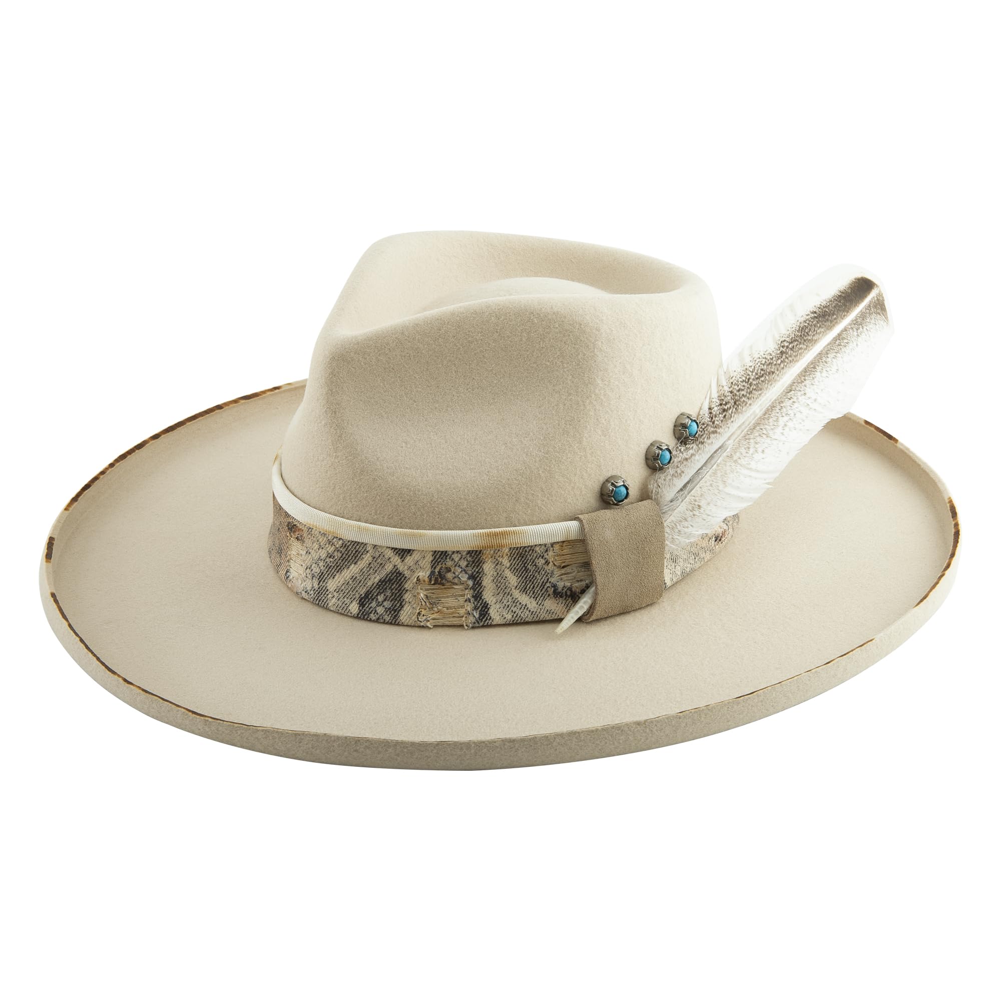 Vintage Wide Brim Fedora Hat for Women - 100% Australian Wool Felt Western Style Panama Hat with Pencil Brim | Perfect for Outdoor Events, Western Fashion & Sun Protection