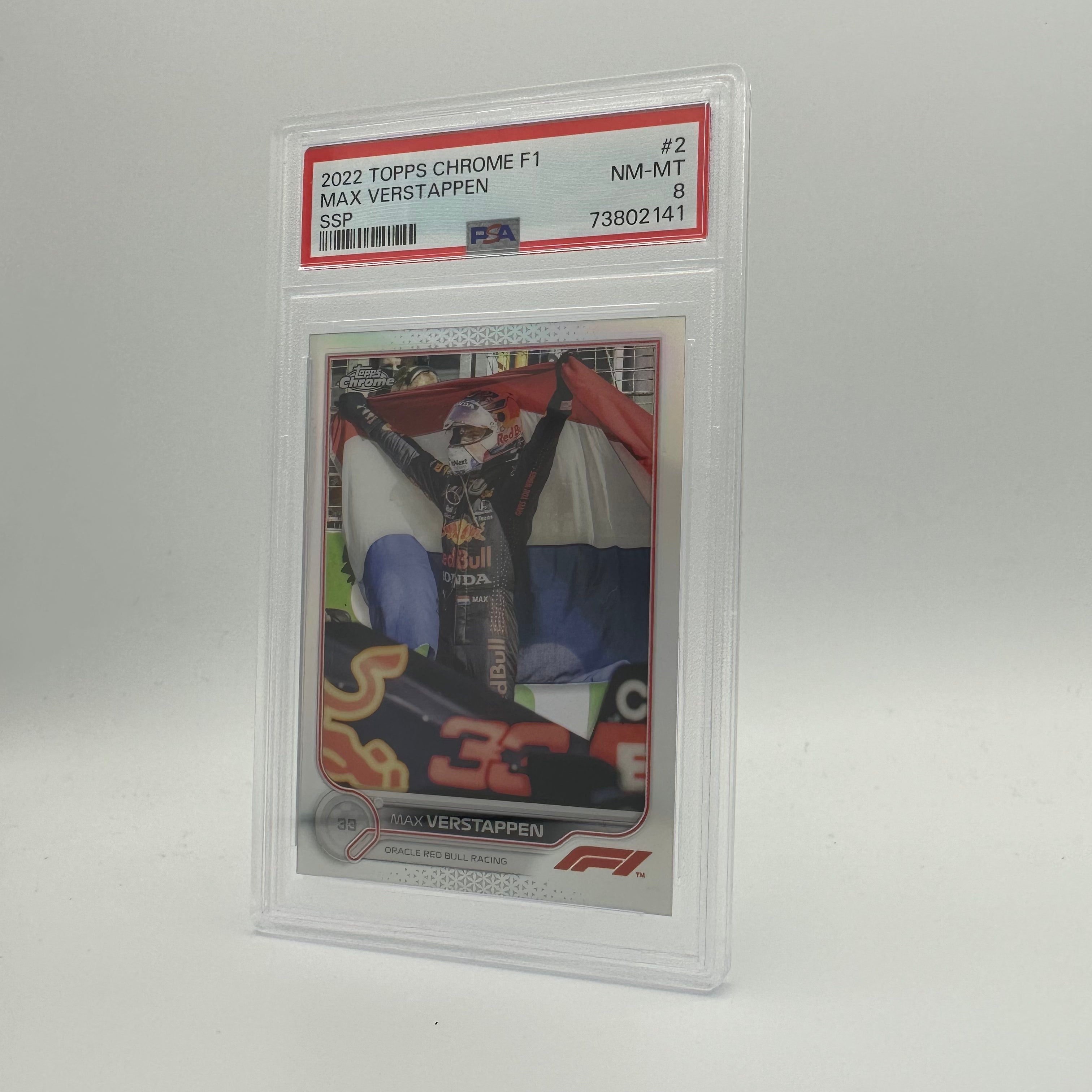 PSA 8 Graded MAX VERSTAPPEN #2 SSP Racing Card - Collectible Sports Memorabilia for F1 Fans & Racing Enthusiasts - Perfect for Display, Trading, and Investment