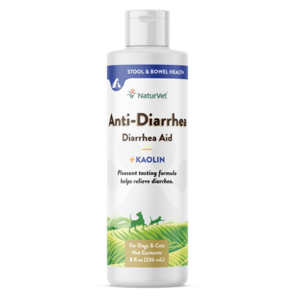 NaturVet Anti Diarrhea Liquid with Kaolin for Dogs & Cats - Fast-Acting Digestive Relief for Pets at Home or Travel