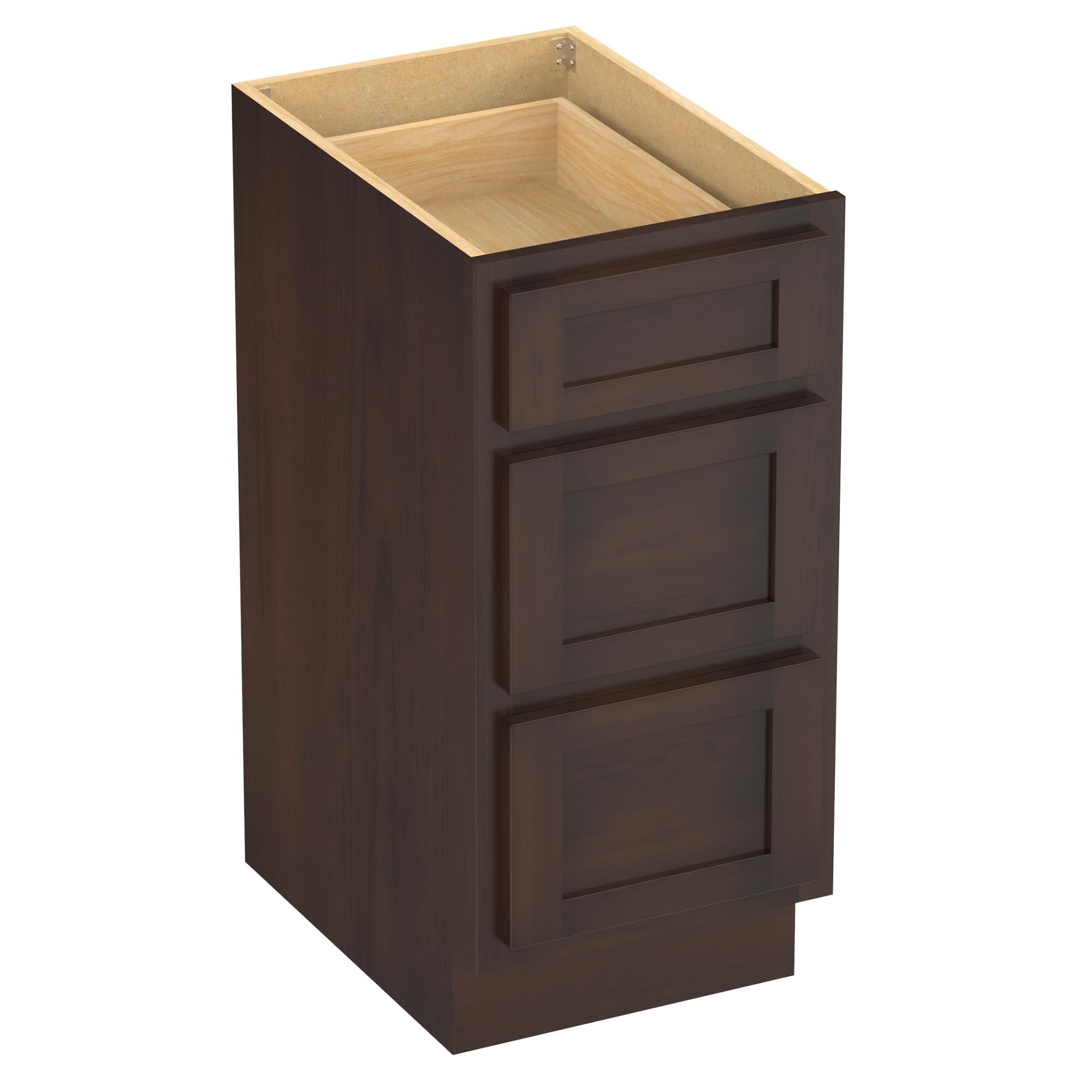Vanity Art 15 Inch Bathroom Vanity Small Base Cabinet with 3 Soft Closing Shaker Drawers - Sturdy Floor Mount Storage Cabinet for Bathroom Organization, Shaving & Washroom Accessories (VA4015-3B) - Perfect for Small Bathrooms, Powder Rooms & Apartment Vanities