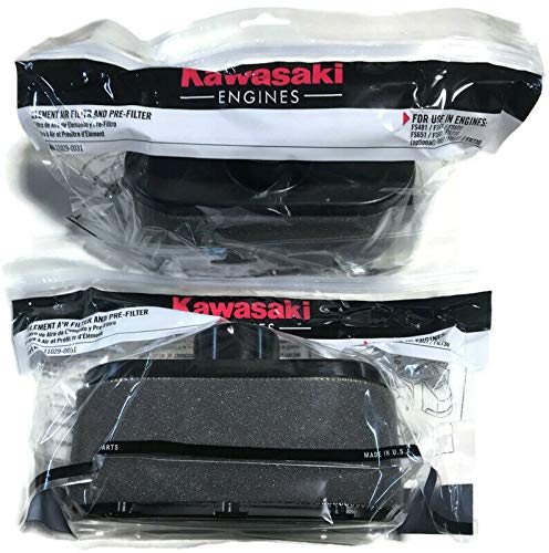 2 Pack Genuine Kawasaki 11029-0031 Air Filter Combo - High Performance OEM Replacement - Made in USA - Perfect for Kawasaki Mowers, Tractors & Outdoor Power Equipment