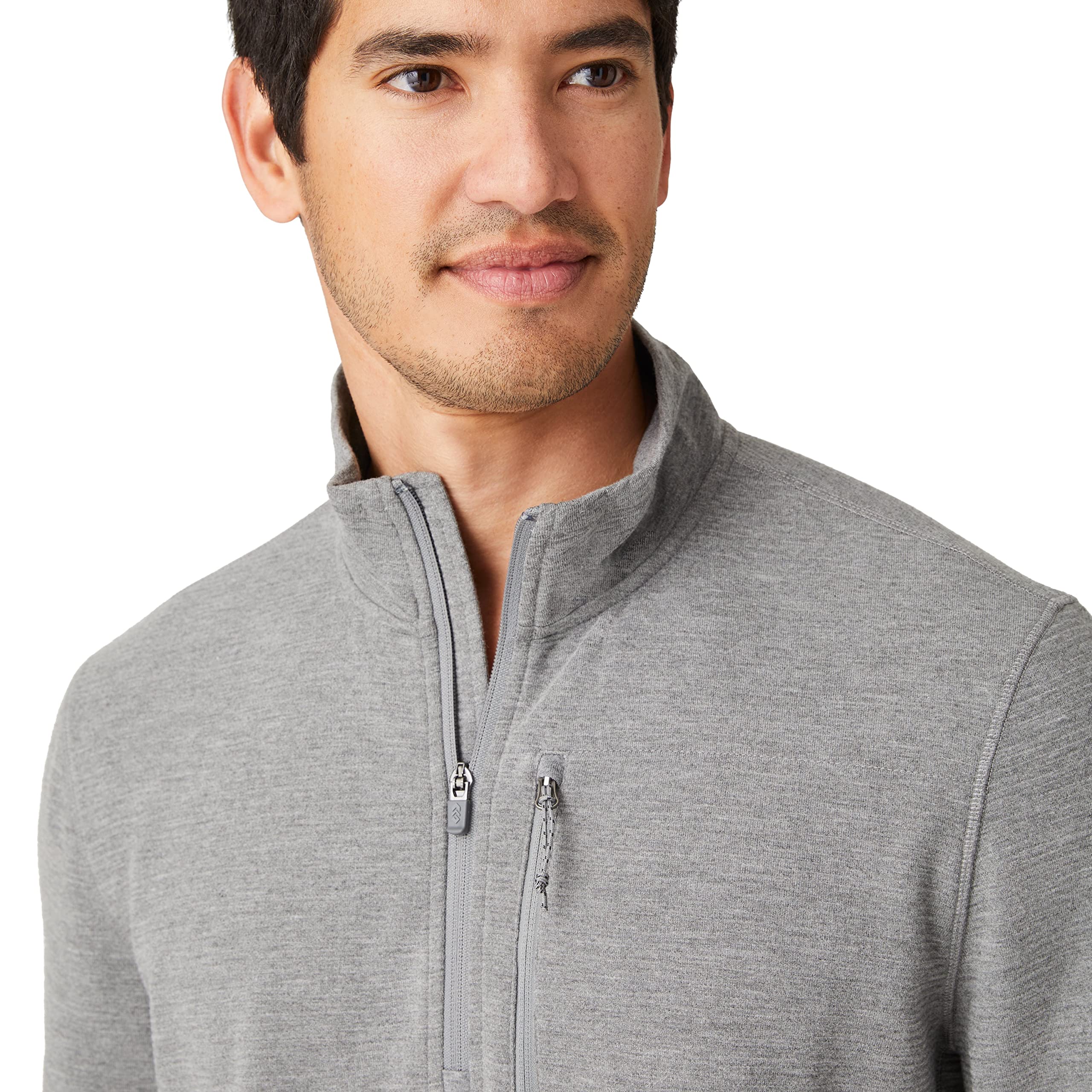 Free Country Men's Altitude Quilted Long Sleeve 1/2 Zip Mock Neck Shirt - Lightweight Hiking & Outdoor Performance Top for Cold Weather Adventures