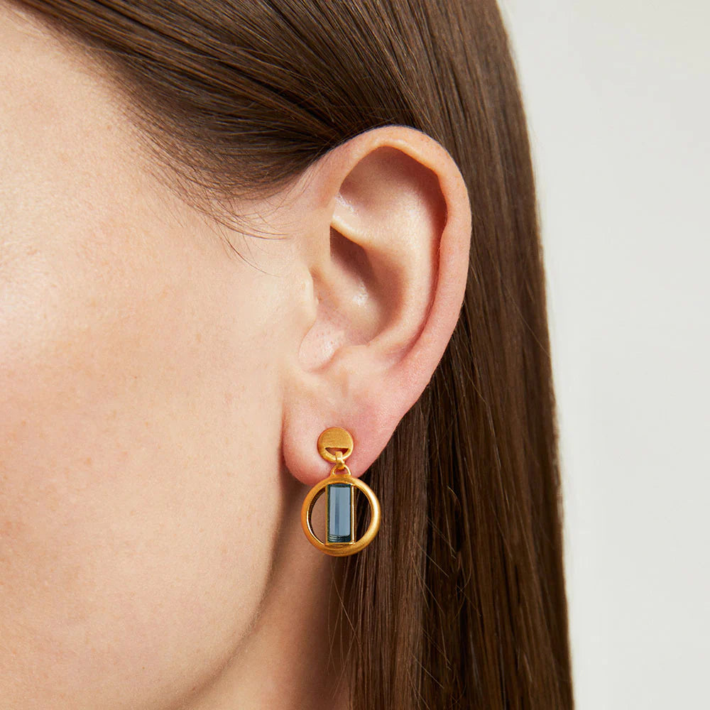 Dean Davidson Revival Blue Droplet Hoop Earrings - Vintage Inspired Dangle Earrings for Women, Perfect for Parties, Weddings & Everyday Elegance