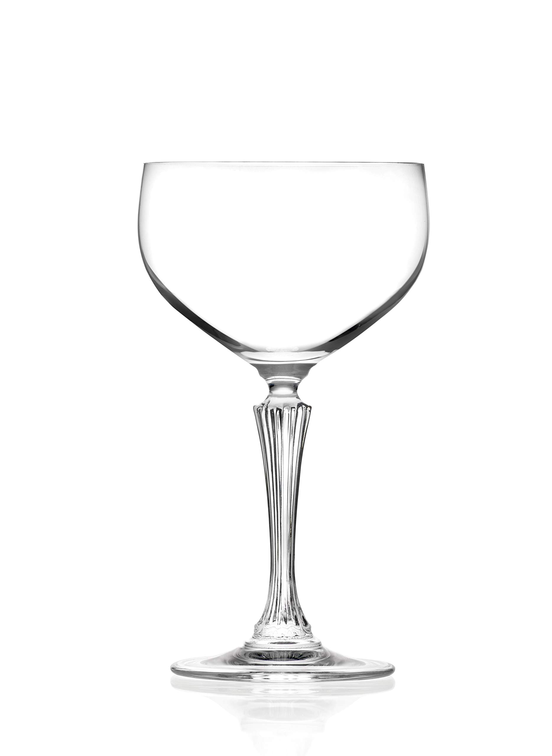 Barski Champagne Crystal Glasses Set of 6 - Elegant Flute, Saucer & Belle Coupe Styles with Artistic Stem Design, 16oz European-Made for Weddings, Parties & Special Celebrations