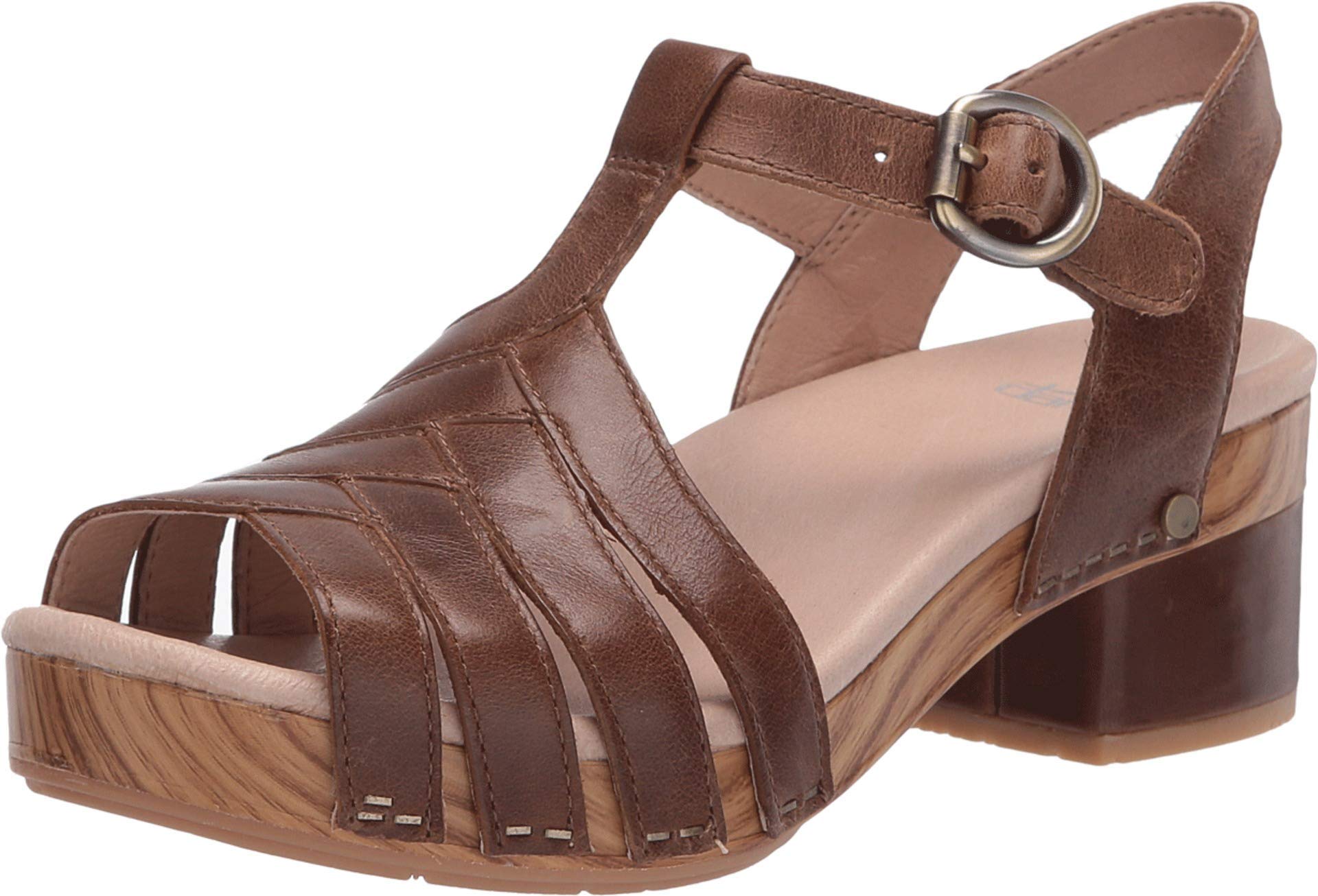 Dansko Women's Mara Comfortable Leather Sandals - Slip-Resistant & Arch Support for Walking, Travel & Casual Wear