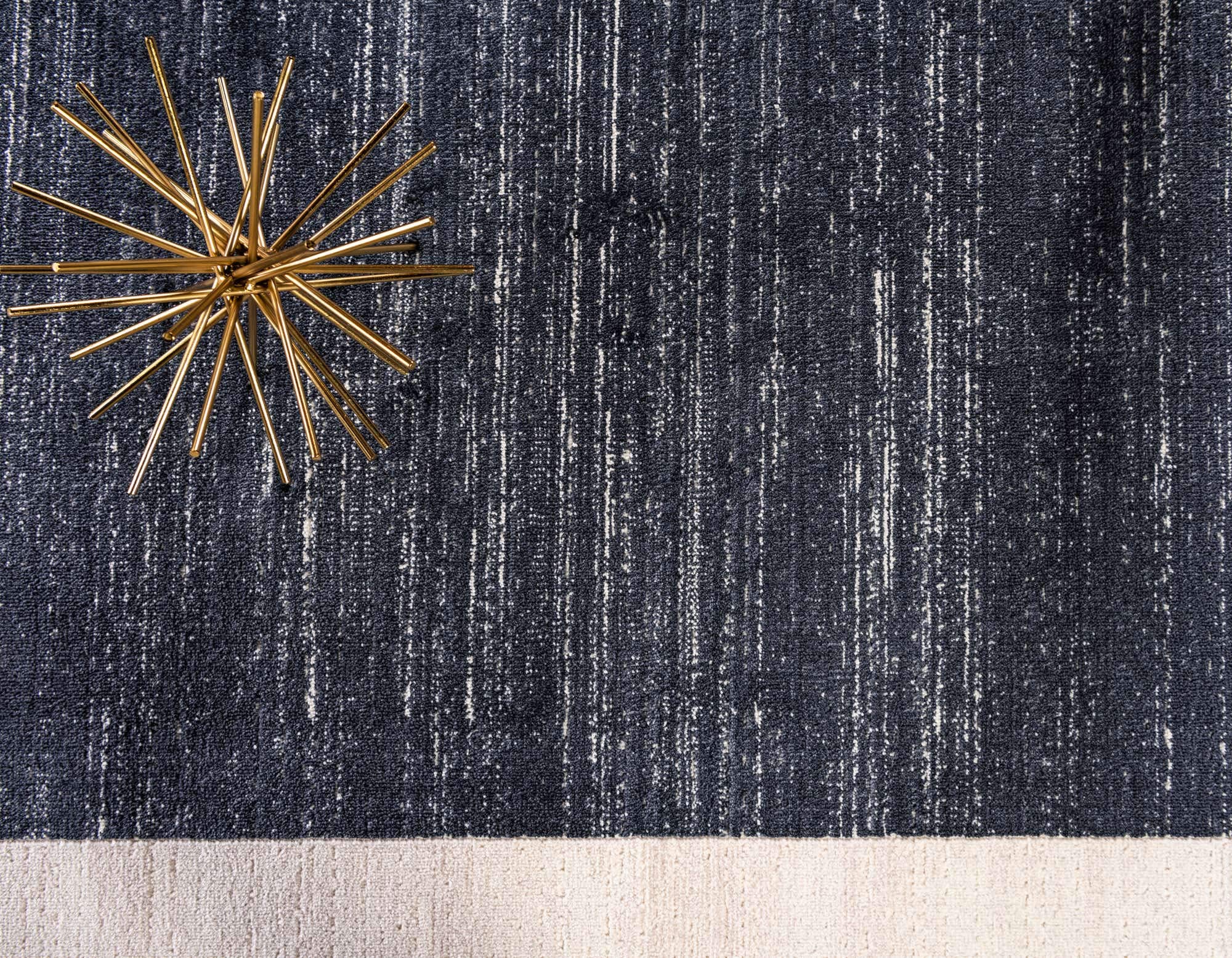 Unique Loom Jill Zarin Uptown Collection Yorkville Area Rug - 9'x12' Rectangle Navy Blue & Ivory - Perfect for Living Room, Bedroom & Office Decor