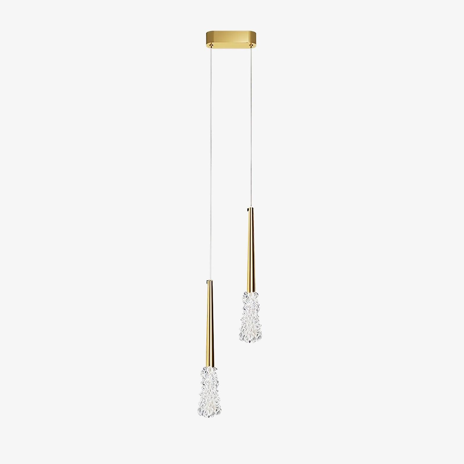 Mozzi Crystal Pendant Light - Elegant Modern Chandelier for Dining Room, Kitchen Island, Bedroom & Living Room Decor | Dimmable Hanging Light Fixture with Clear Glass Prisms