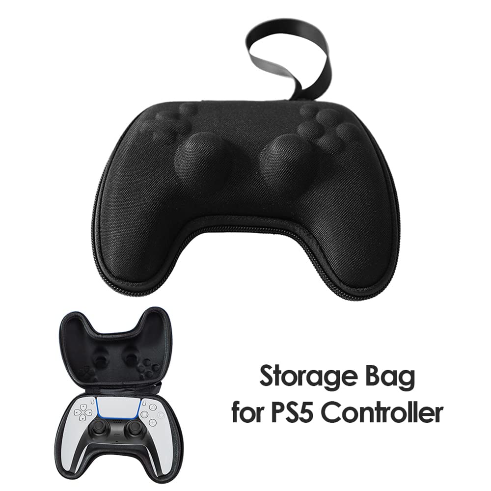 PS5 Controller Storage Case - Shockproof EVA Travel Bag for PS5 Controller, Lightweight Protective Cover for Gaming Accessories, Black - Perfect for Travel & Home Storage