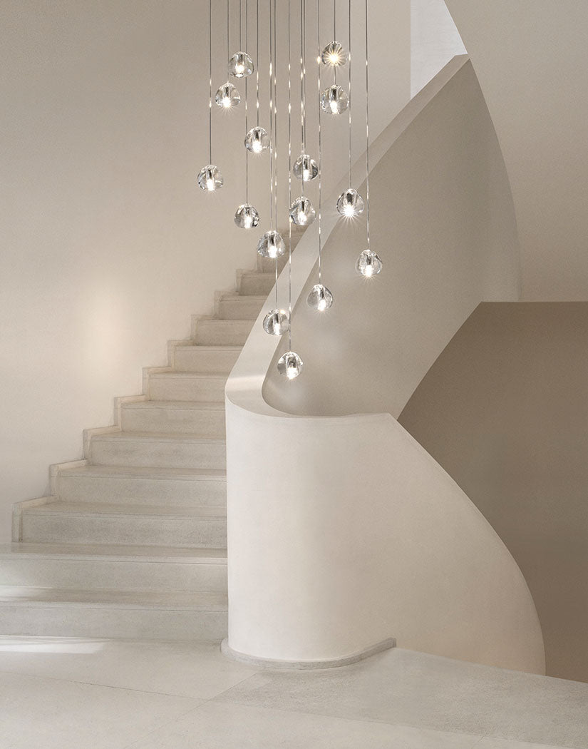 Elegant Crystal Pendant Light - Modern Chandelier for Dining Room, Bedroom & Living Room Decor - Dimmable LED Hanging Lamp for Home & Office Lighting