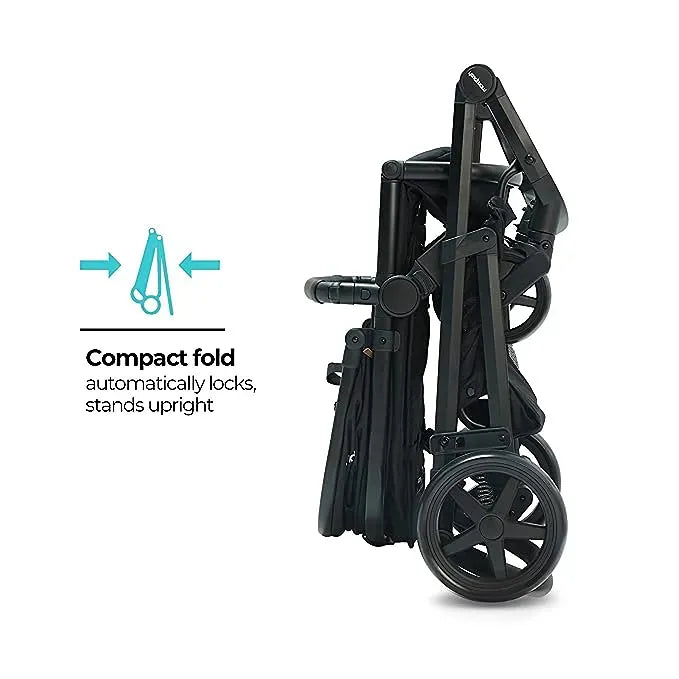 Meteor Stroller - Lightweight Baby Stroller with Black Frame & Canopy for Newborns to Toddlers - Perfect for Travel, Shopping & Outdoor Walks