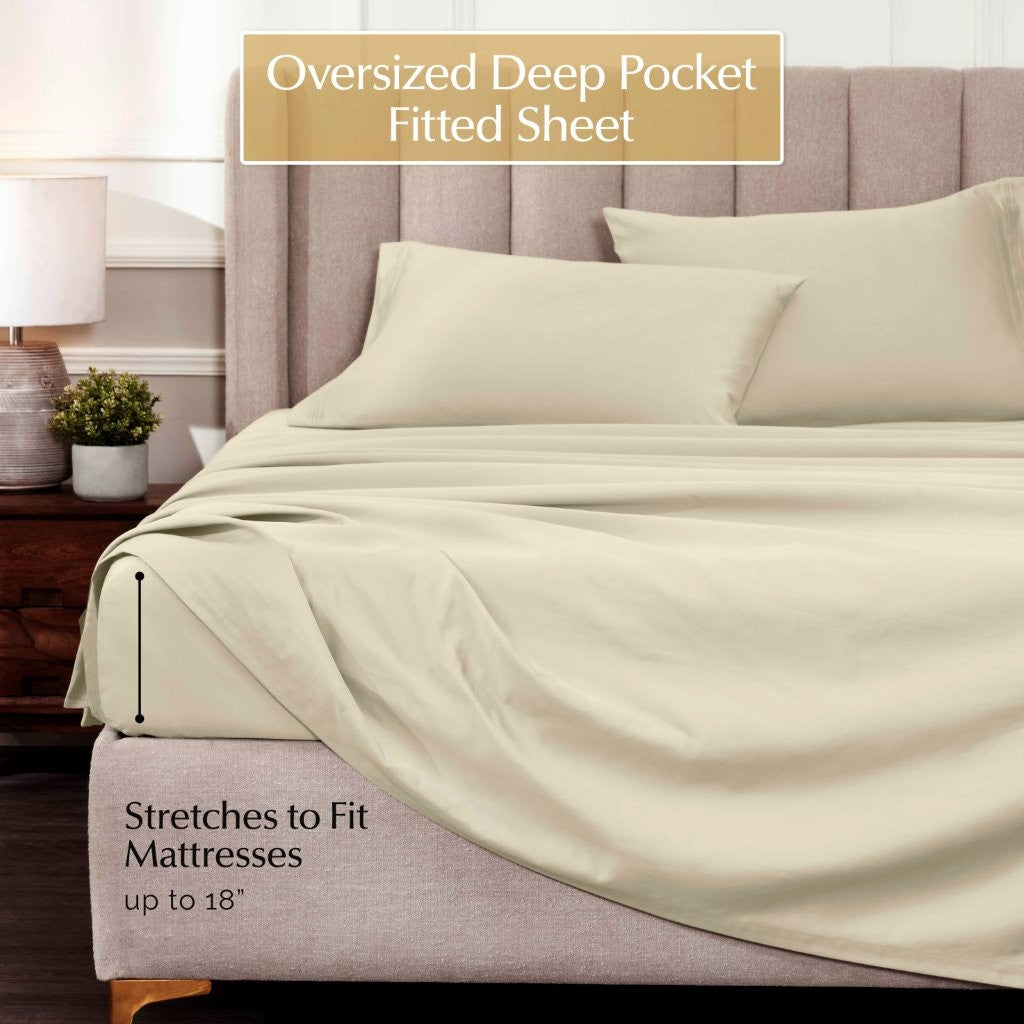Premium 1000 Thread Count Egyptian Cotton Sheet Set - Eco-Friendly, Breathable & Hypoallergenic - Perfect for Luxury Bedding & Hot Sleepers