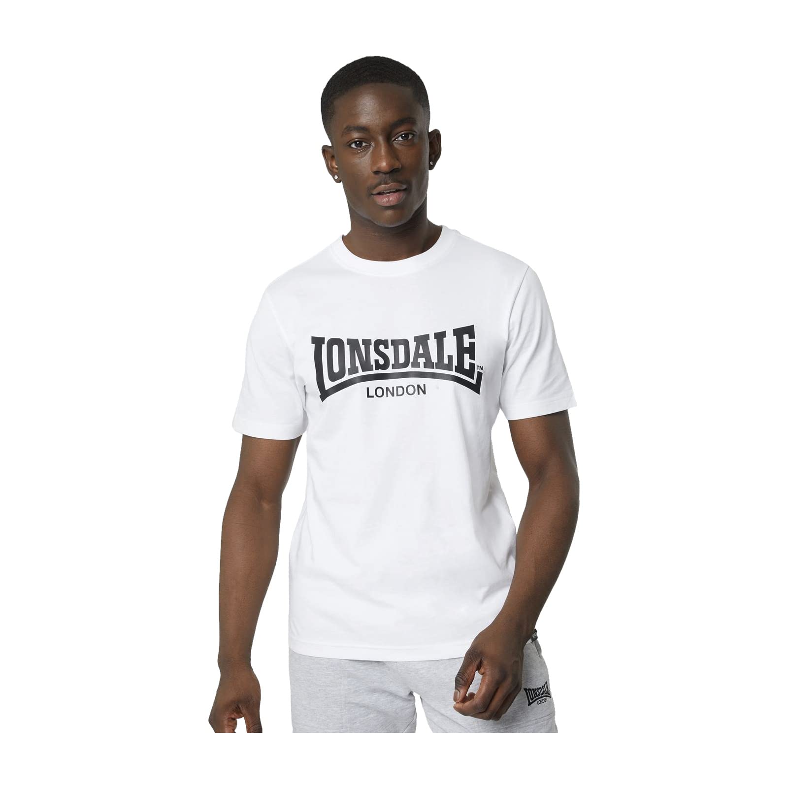 Lonsdale Men's Essentials Logo T-Shirt - Casual Sporty Cotton Tee for Gym, Workout & Everyday Wear - Breathable Comfort Fit for Active Lifestyle