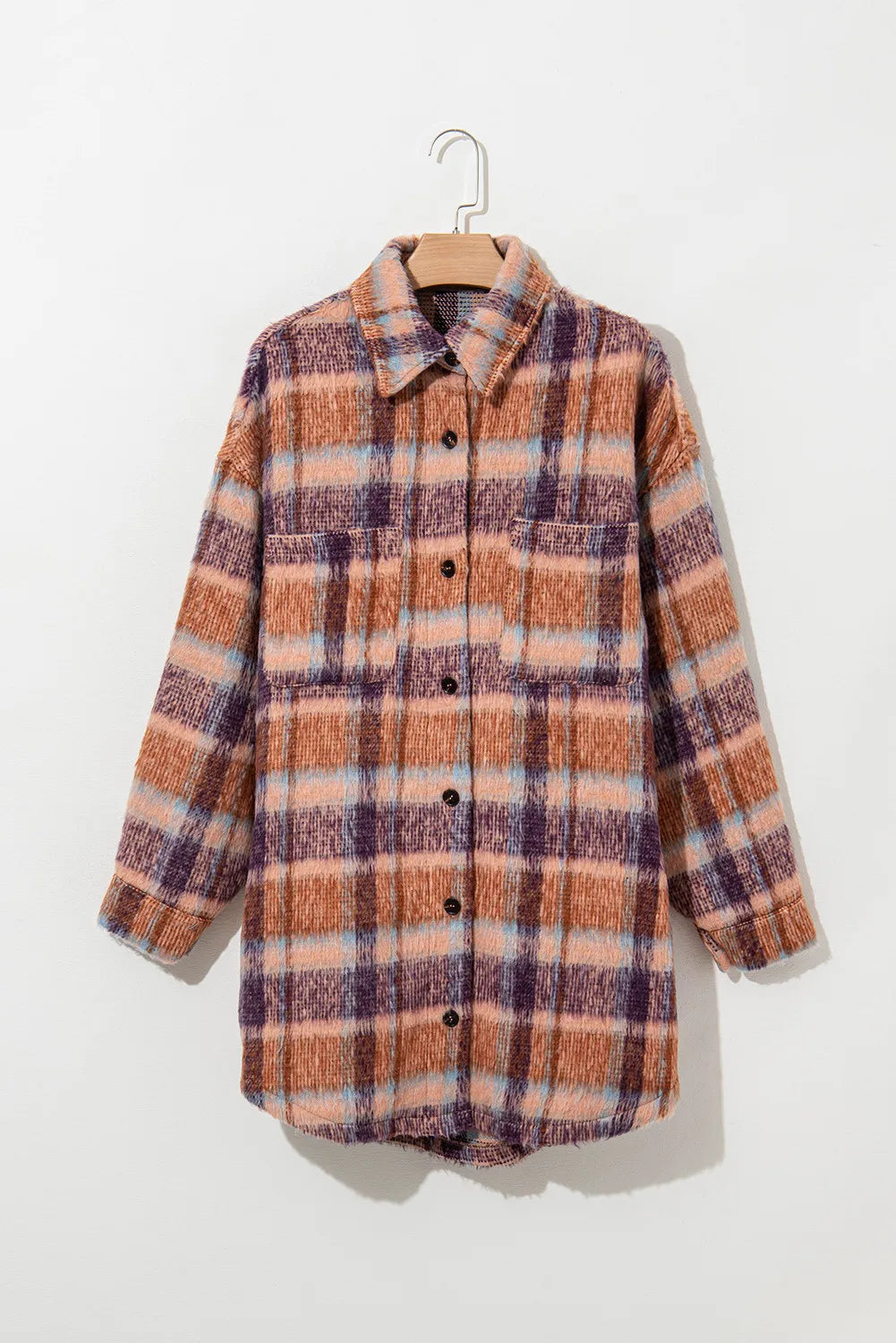 Plus Size Plaid Collared Long Sleeve Jacket for Women - Stylish Fall & Winter Outerwear for Work, Dating & Casual Outfits