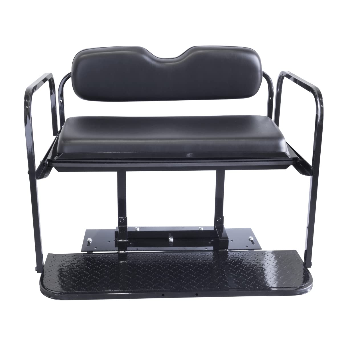 Club Car Precedent Golf Cart Rear Flip Seat Kit with Steel Frame - Compatible with 2004-Up Models (Black) | Heavy-Duty Upgrade for Golf Carts & Utility Vehicles | Perfect for Golf Courses, Resorts & Neighborhood Transport