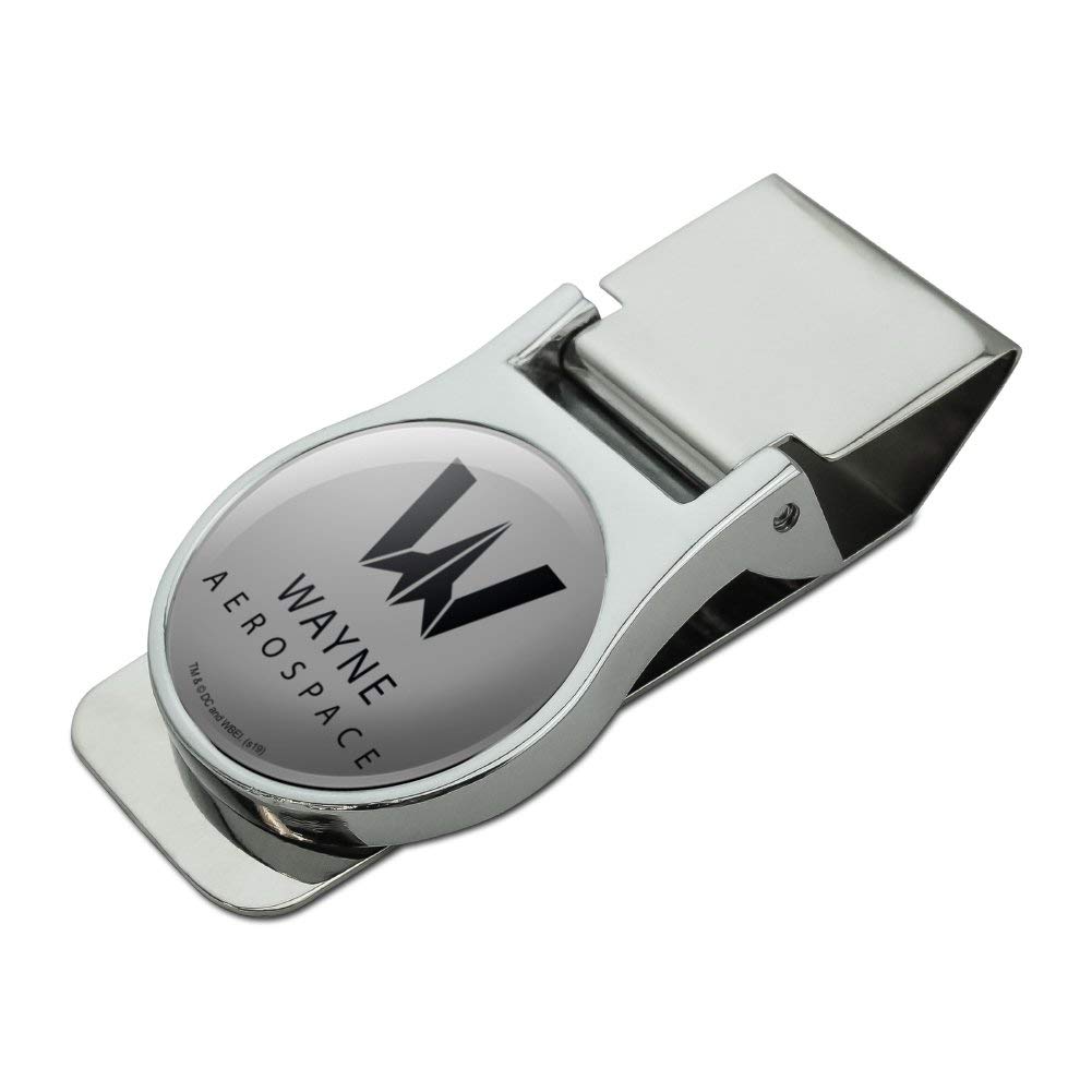 Justice League Movie Wayne Aerospace Satin Chrome Plated Metal Money Clip - DC Comics Superhero Gift for Men, Wallet Accessory for Cash & Cards - Perfect for Gifts, Collectors, and Everyday Use