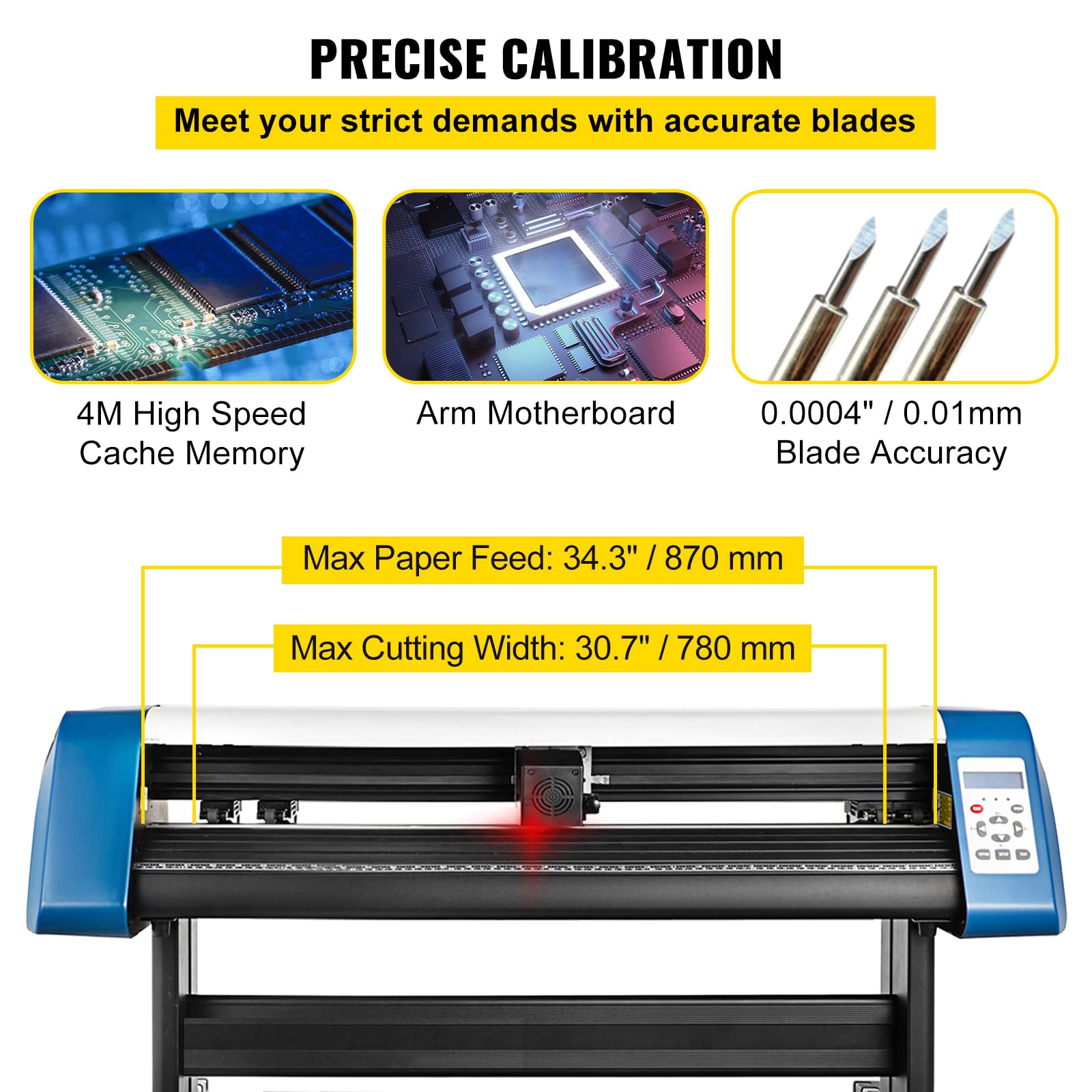VEVOR 34 Inch Semi-Automatic Vinyl Cutter Machine with Floor Stand - DIY Sign Cutting for Home & Business, Compatible with Signmaster Software (Ideal for T-Shirts, Decals, Banners & Vehicle Wraps)