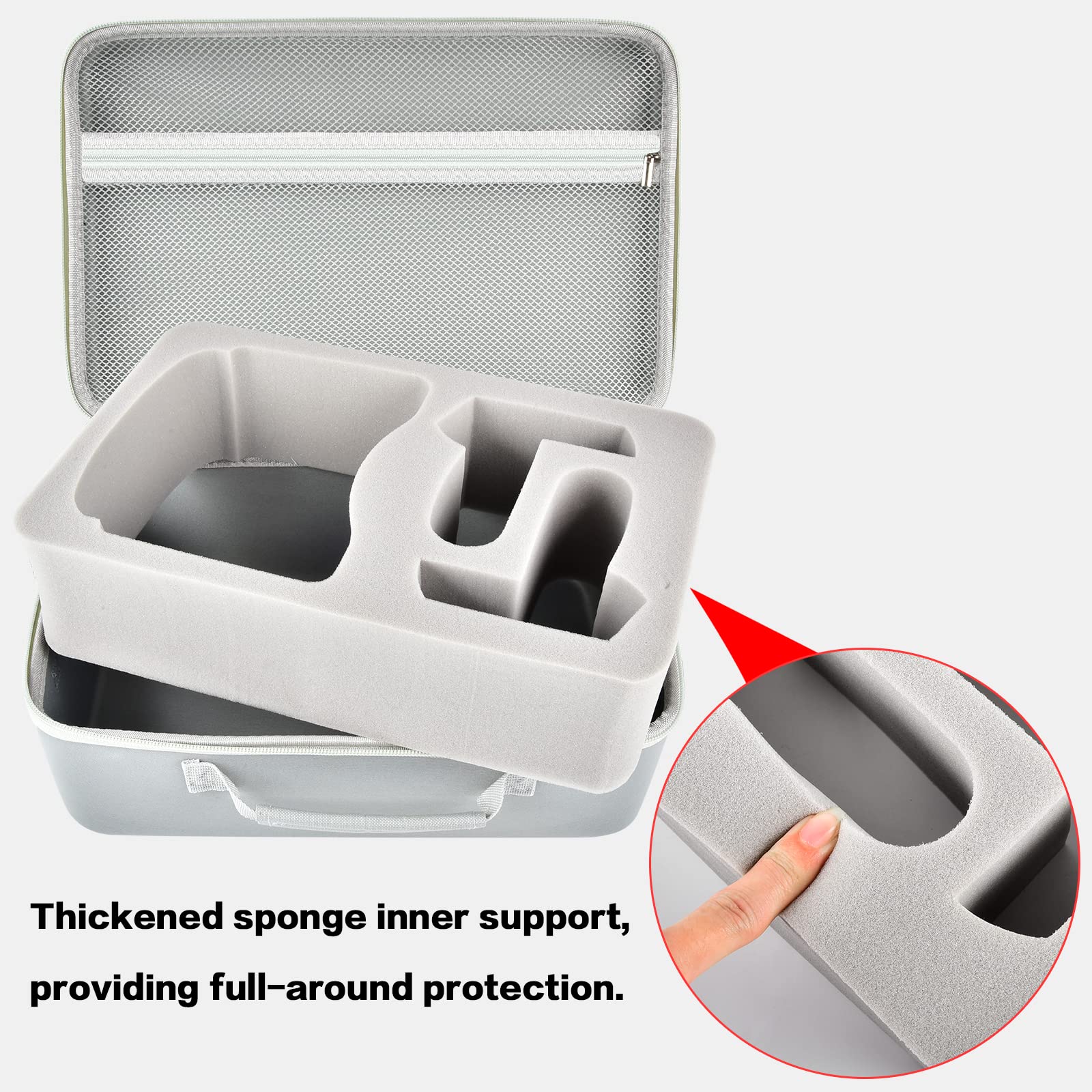 Durable Hard Carrying Case for Meta Quest 3/Quest 3S/Oculus Quest 2 VR Headset & Controllers - Protective Travel Storage Bag with Silicone Face Cover, Lens Protector & Accessories (Grey) | Perfect for VR Gaming, Travel & Safe Storage