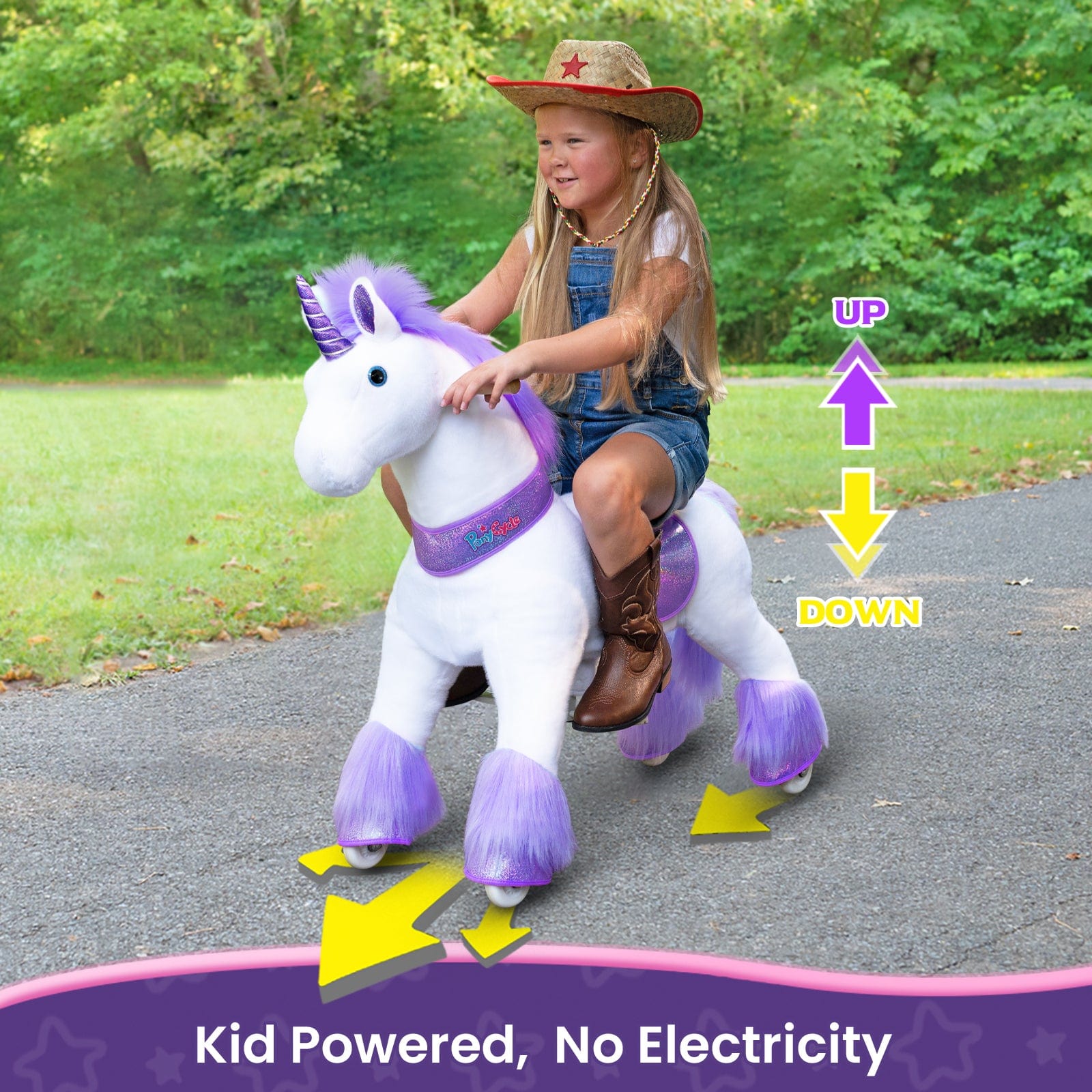 Ponycycle Ride On Toy for Kids Ages 3-5 | Interactive Rocking Horse with Wheels | Perfect for Indoor & Outdoor Play, Birthday Gifts, and Preschool Learning Activities