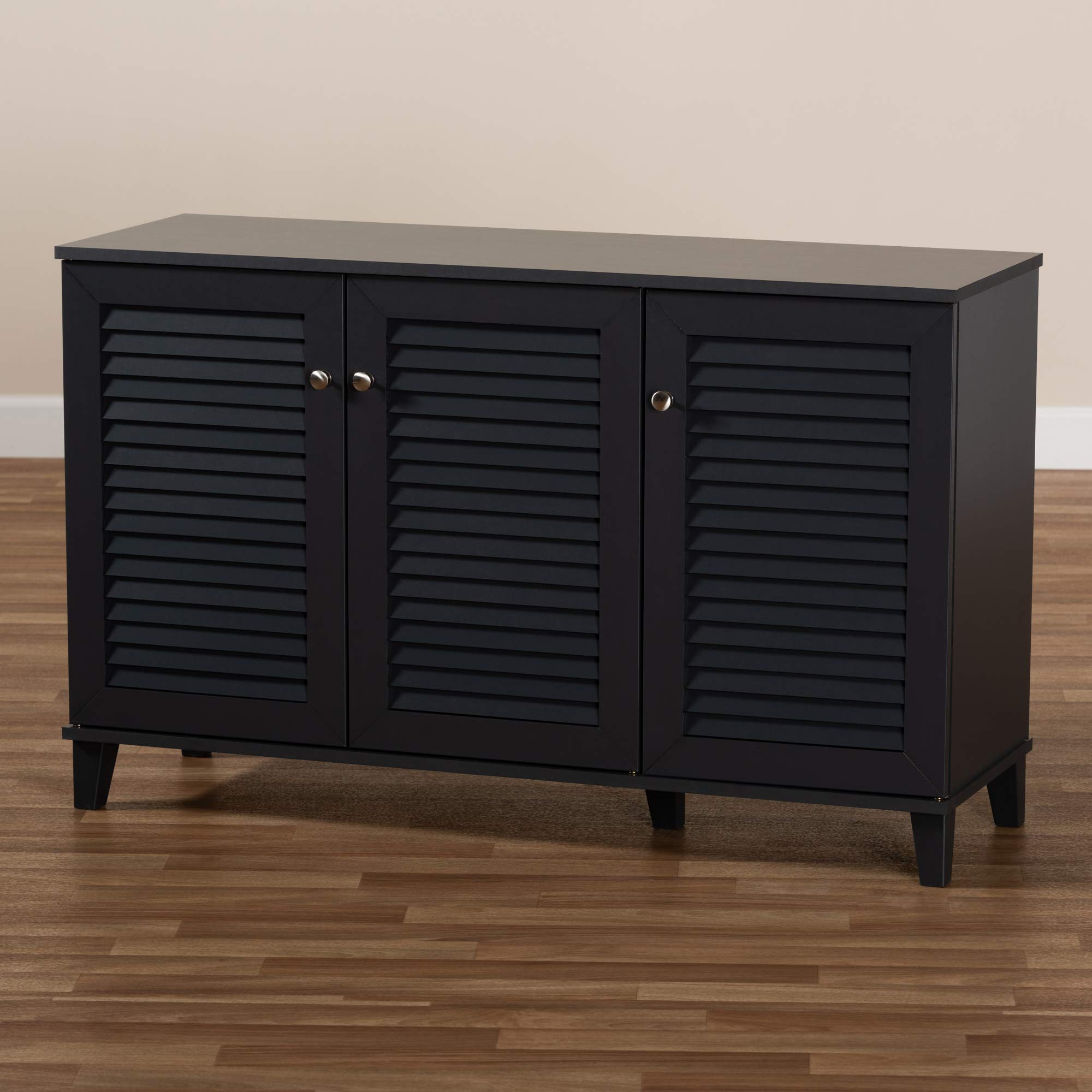Baxton Studio Modern Shoe Cabinet with Storage - Gray, One Size - Perfect for Entryway, Bedroom & Closet Organization
