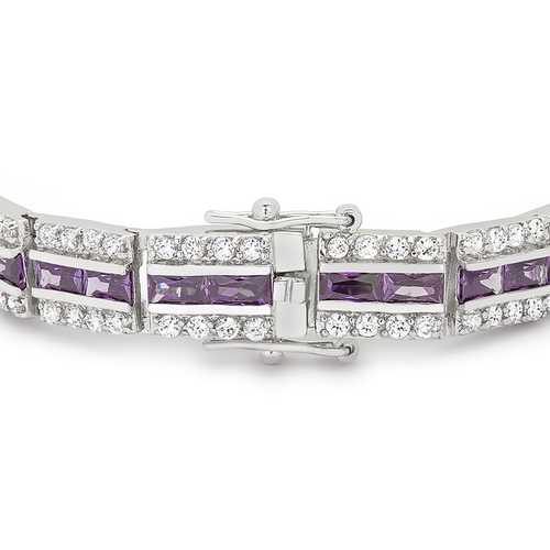 Elegant Balboa Purple Cubic Zirconia Bracelet for Women | Dainty Fashion Jewelry Gift for Birthday, Anniversary & Special Occasions