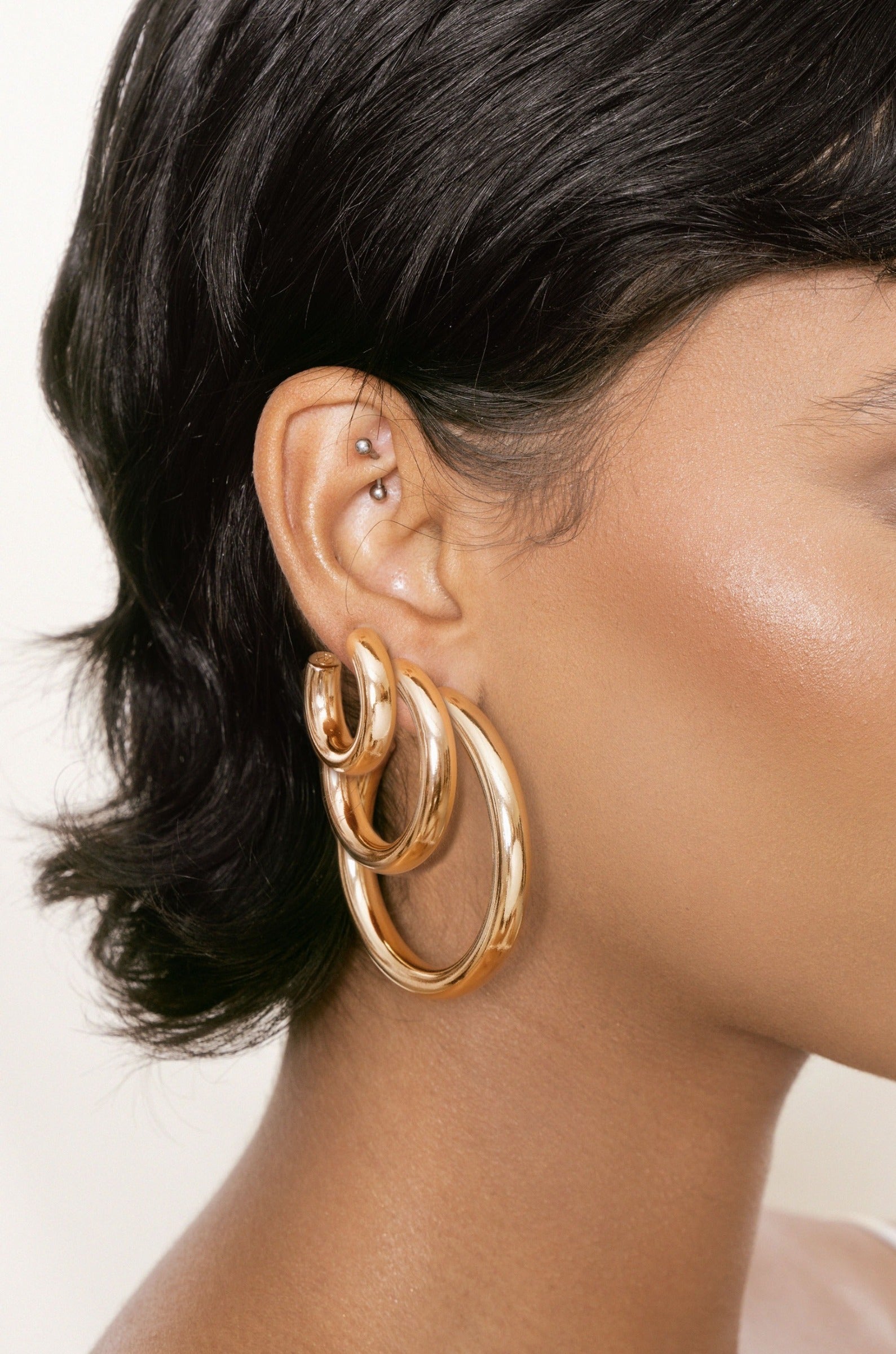 Classic Medium Thick Hoop Earrings for Women - Elegant Everyday Wear & Special Occasions