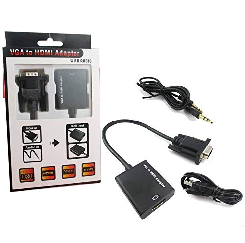 CARE CASE® VGA to HDMI Converter Adapter with Audio - 1080P HD Video Cable for PC/Laptop to TV/Monitor - Perfect for Home Theater, Gaming, and Office Presentations
