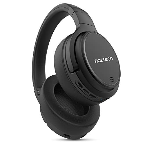 Naztech Driver ANC 1000 Active Noise Cancelling Bluetooth Headphones with 4 Microphones - Comfortable Over-Ear Wireless Headset, 50Hr Battery Life - Perfect for Home Office, Online Classes, Travel & Entertainment (Black) 15136