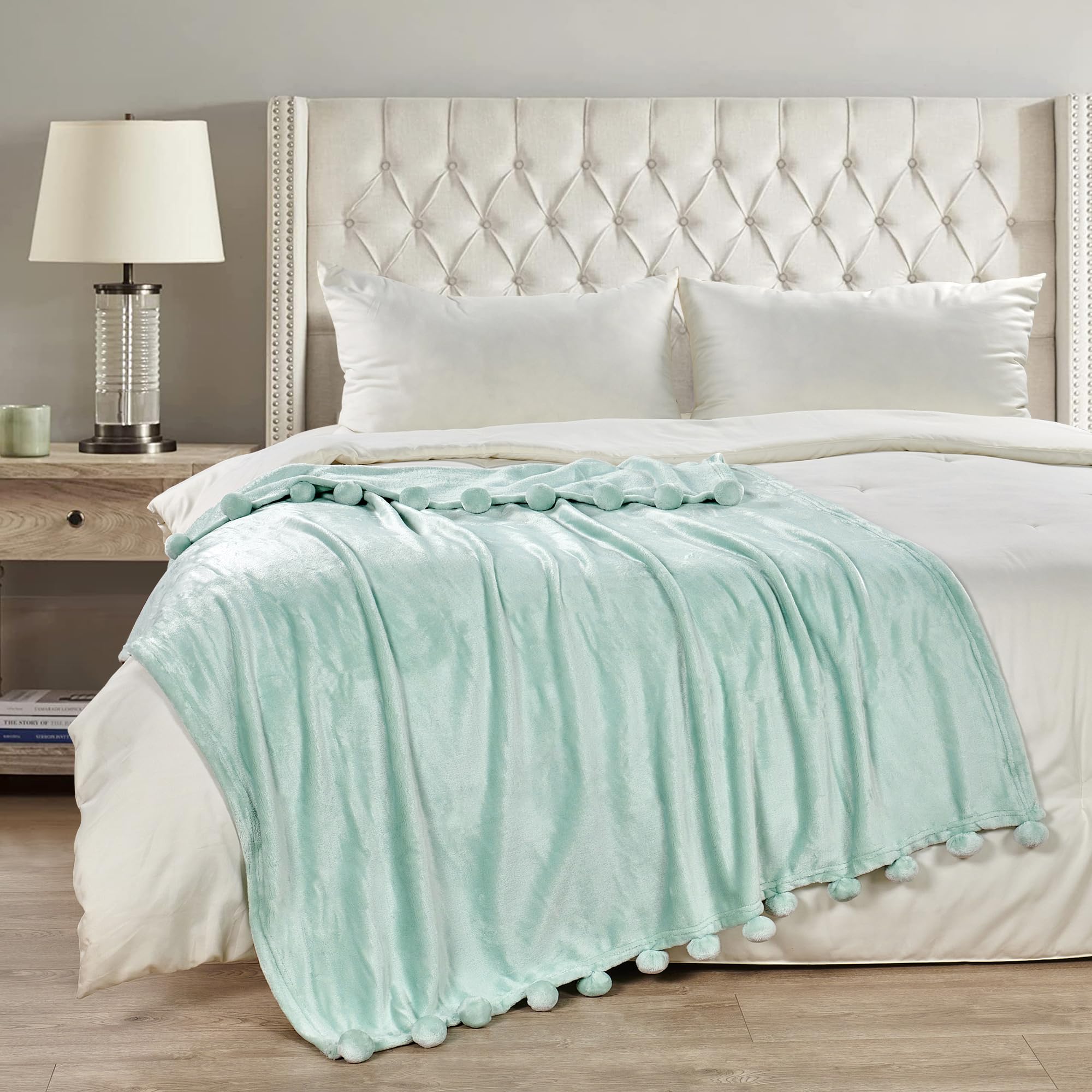 Soft Fluffy Pom Pom Throw Blanket - 60