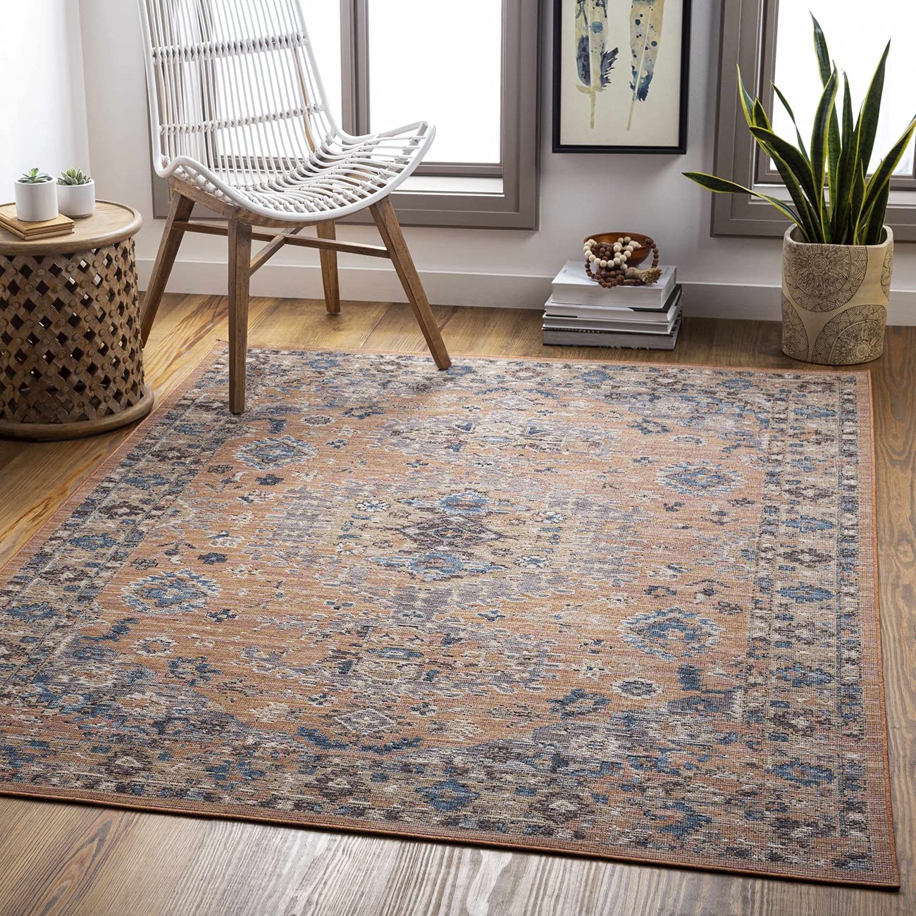Mark&Day 5x7 Graspeel Traditional Rust Indoor/Outdoor Area Rug - Red/Brown Carpet for Living Room, Bedroom, Kitchen - Durable & Stylish Floor Decor (5'3