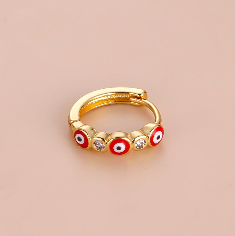 18K Gold Cartilage Enamel Hoop Bohemian Huggie Earrings for Women - Dainty Boho Ear Cuff Jewelry Gift for Her | Perfect for Parties, Weddings & Everyday Wear | HSPJ752
