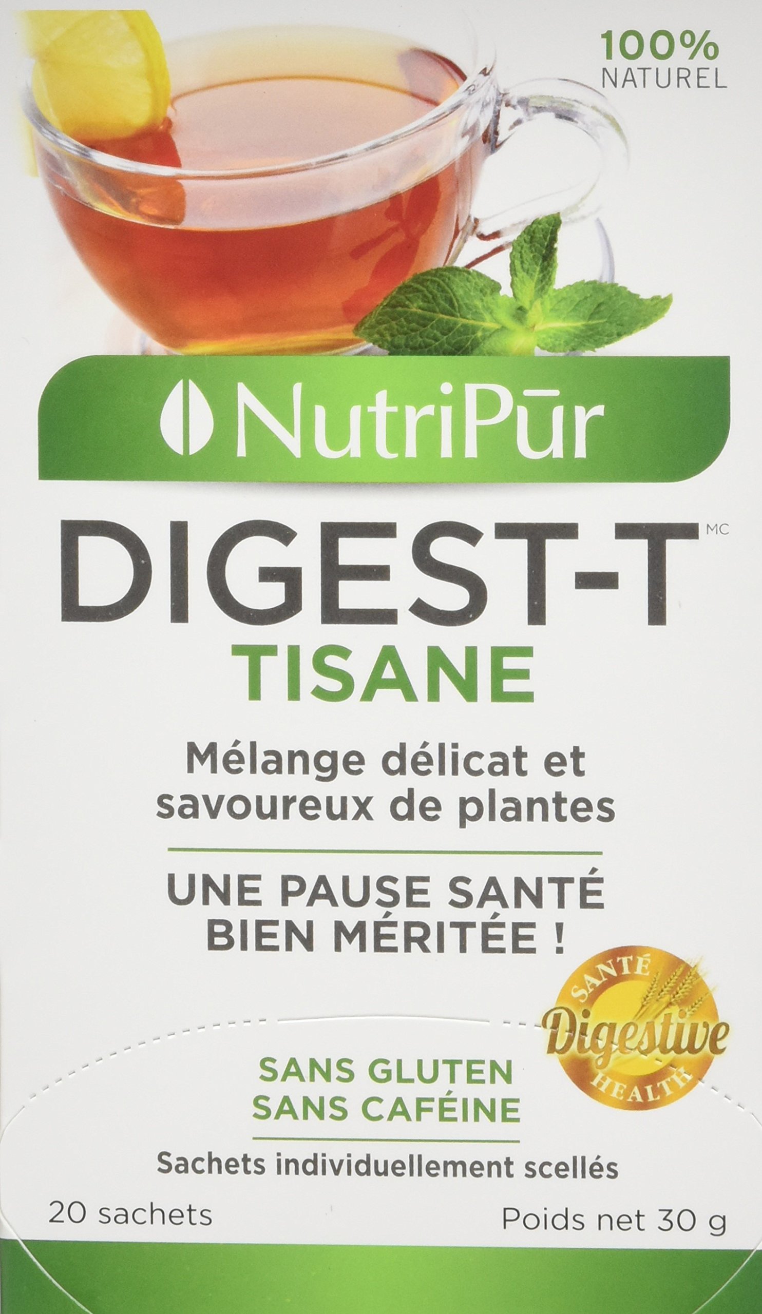 Nutripur Digest-T Herbal Tea for Digestion & Bloating Relief - 20 Tea Bags - Natural Stomach Comfort After Meals & Gut Health Support