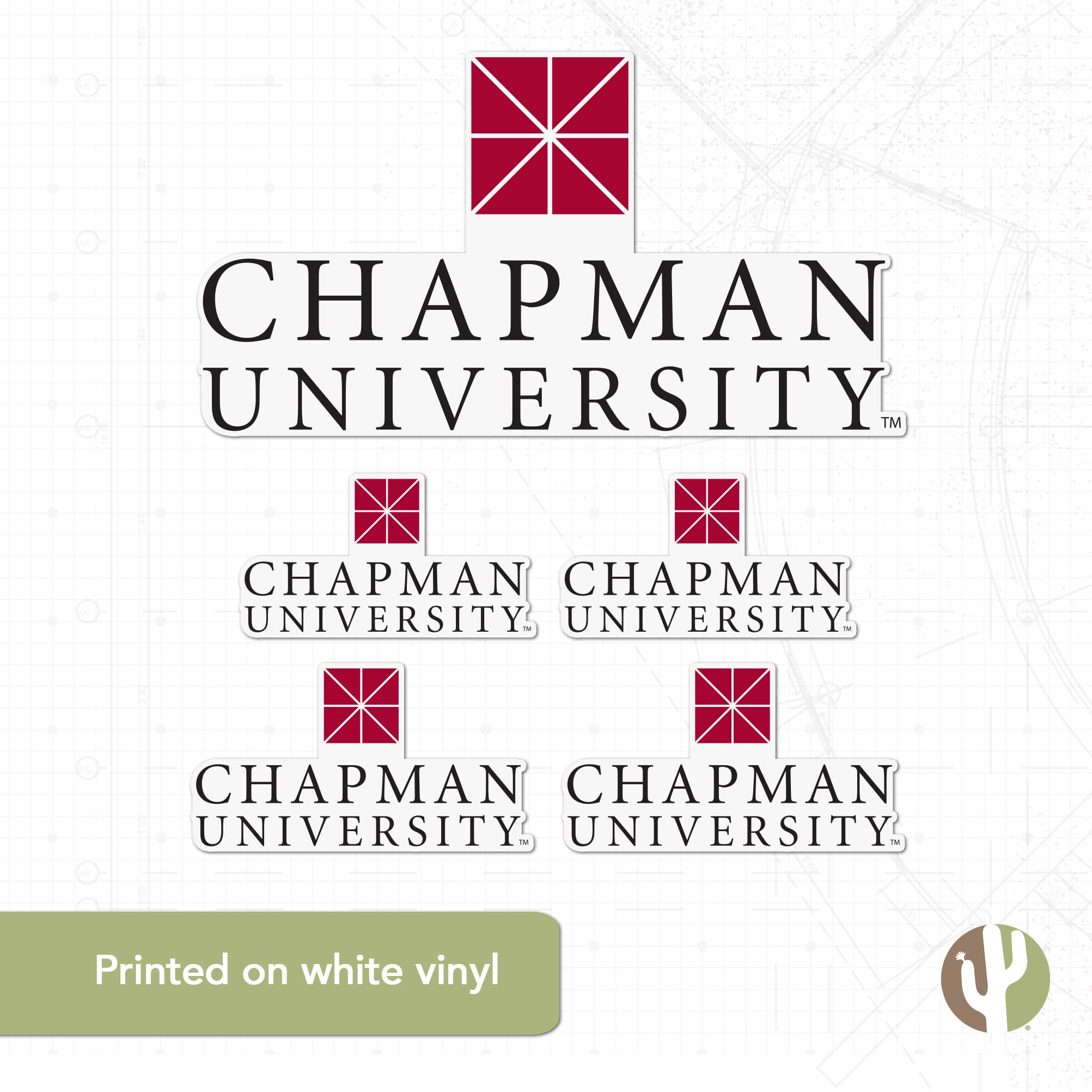 Chapman University Panthers Vinyl Decals - Desert Cactus Design Stickers for Laptop, Water Bottle, Car & Scrapbook (Type 3-1) | Perfect for School Spirit, College Pride & DIY Crafts