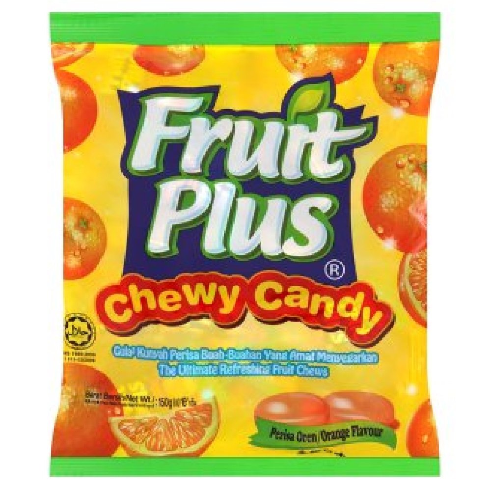 Fruit Plus Chewy Candy 150g - Orange Flavor (12 Pack) | Soft & Juicy Gummy Treats for Kids, Parties & Snacks