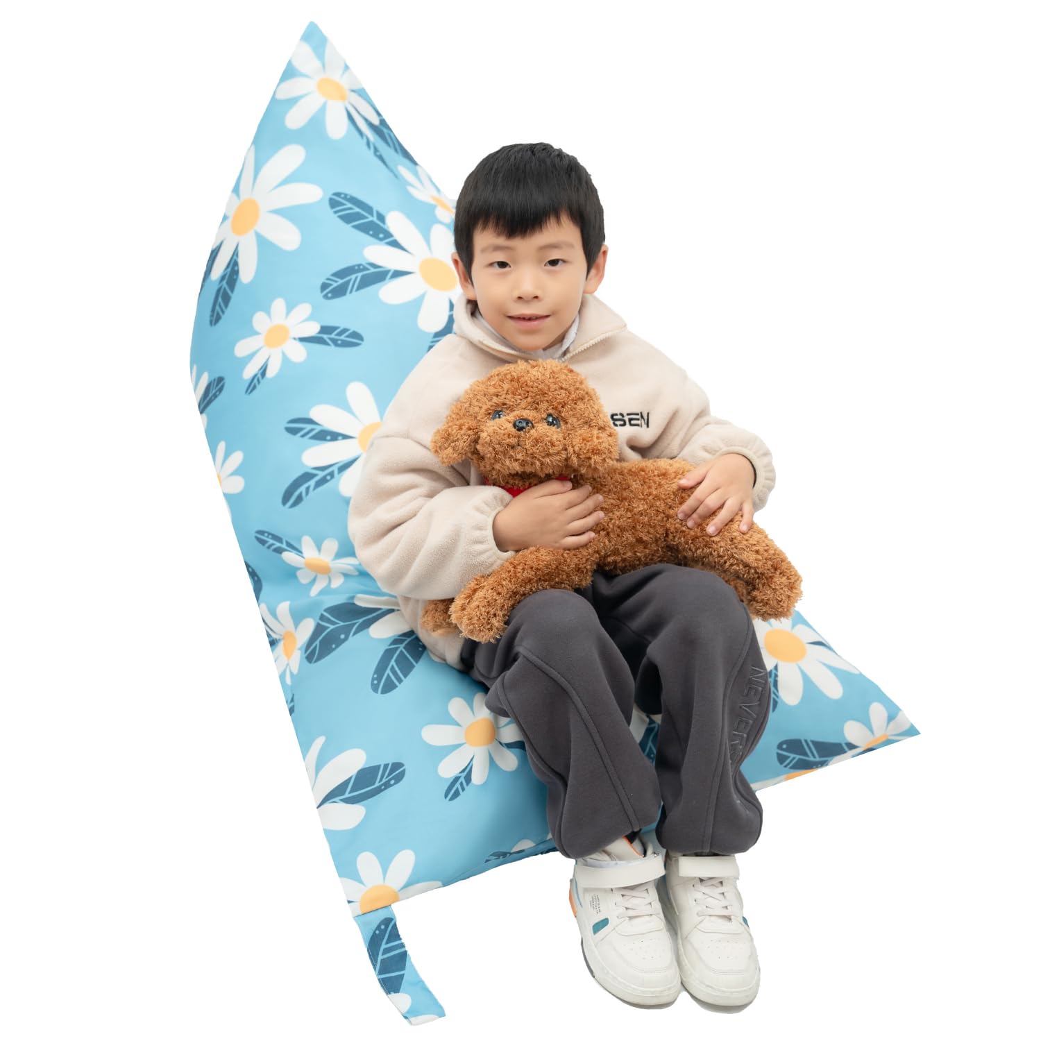 LOLOMLO Extra Large Stuffed Animal Storage Bean Bag Chair Cover - 52