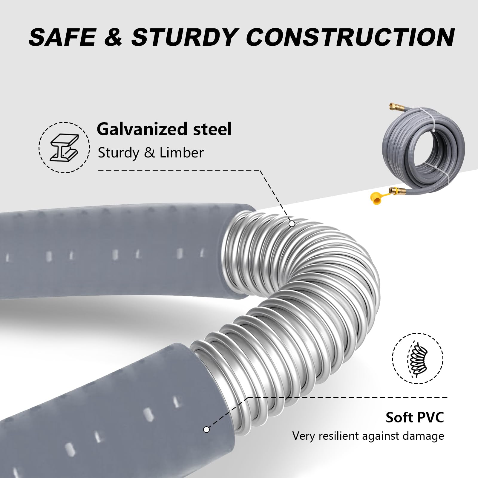 1/2 Inch 10Ft Natural Gas Hose with Quick Connect Fittings - CSA Certified for Blackstone Griddle, Grill, Patio Heater, Pizza Oven & BBQ Conversion | Durable Outdoor Gas Line for Backyard Cooking & Heating