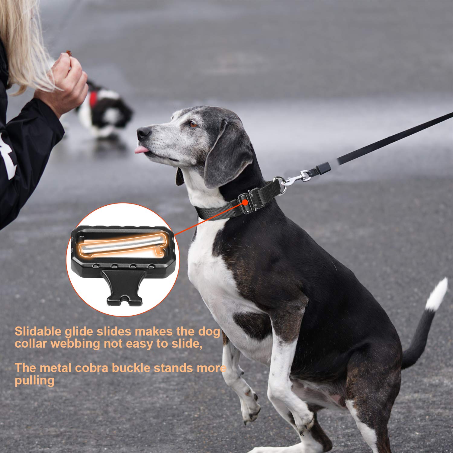 Tactical Dog Collar for Medium, Large & XL Dogs - Adjustable Nylon K9 Collar with Quick-Release Metal Buckle (Brown, XL) - Durable Training & Outdoor Adventure Gear for Active Dogs