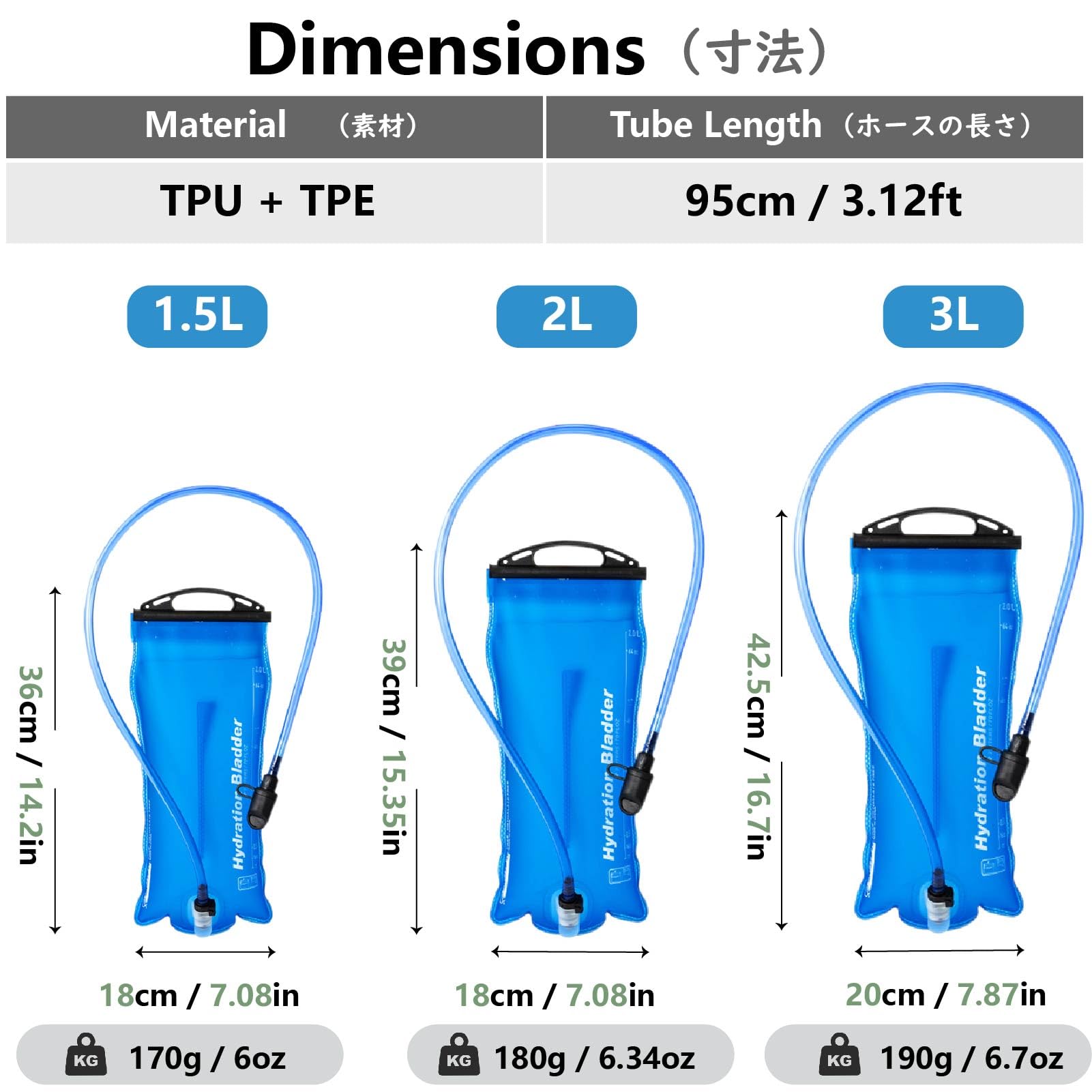 JEELAD Collapsible Water Bottle - 1L TPU Hydration Bladder, Leak-Proof Soft Folding Flask for Hiking, Running, Cycling & Camping | Ultra-Durable BPA-Free Water Storage | Perfect for Hydration Packs, Backpacks & Outdoor Adventures