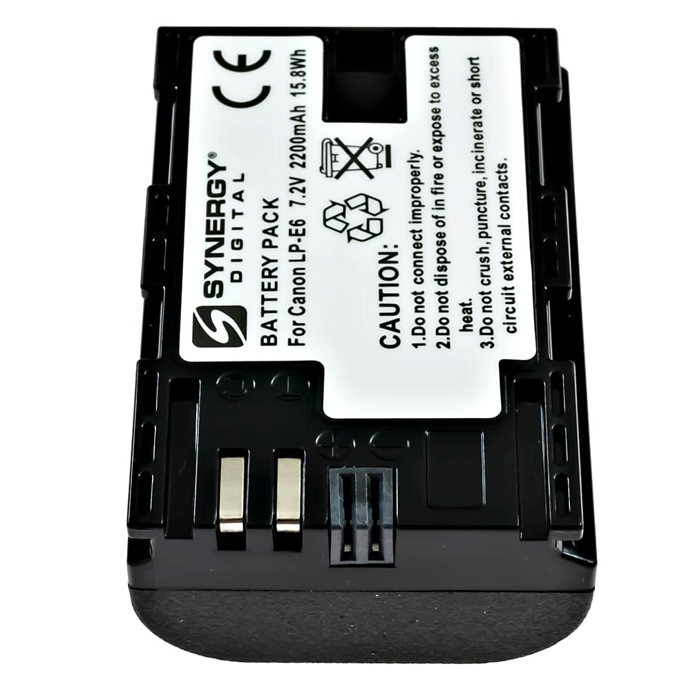 Synergy Digital Camera Battery for Canon EOS 6D Mark II - LP-E6N Replacement (Li-Ion 7.4V 2300mAh) - High Capacity Decoded Battery for Photography, Travel & Professional Shooting