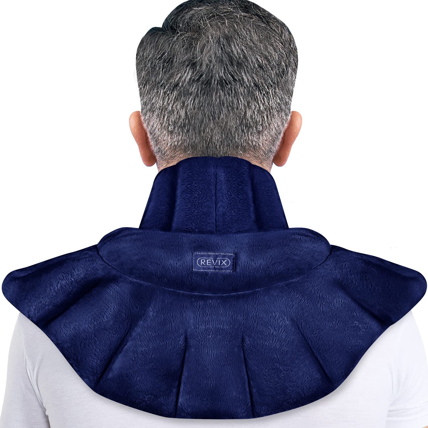 REVIX Microwavable Neck Warmer - Heating Pad for Neck, Shoulders & Back Pain Relief - Moist Heat Therapy Wrap - Unscented Microwaveable Heating Pad for Home, Office & Travel Use