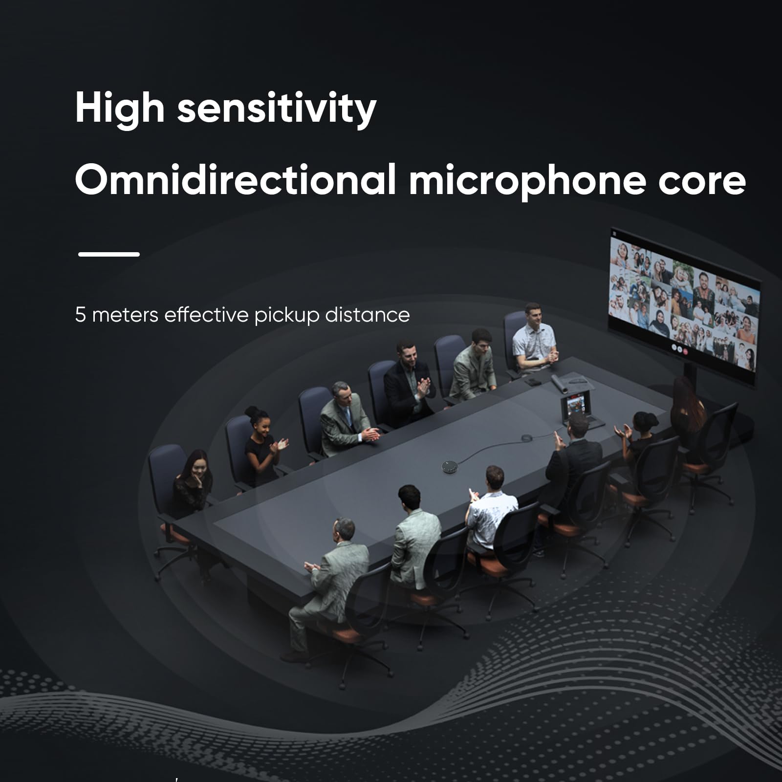 YIWENG USB Conference Speakerphone with Bluetooth - 360° Omnidirectional Condenser Mic for PC & Computer - Plug & Play with Mute/Volume Control - Ideal for Online Meetings, Webinars & Remote Work