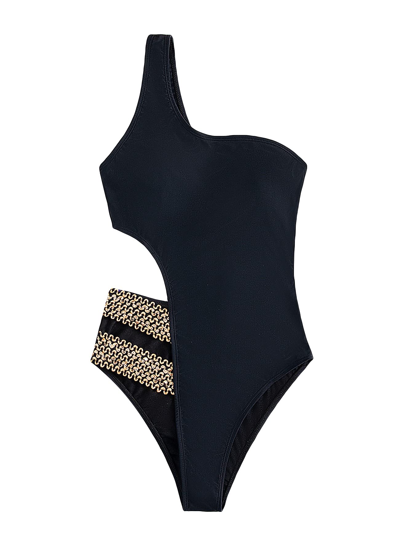 SheIn Women's One Shoulder Cut Out Monokini Swimwear - Sexy One Piece Bathing Suit for Beach, Pool & Summer Vacations