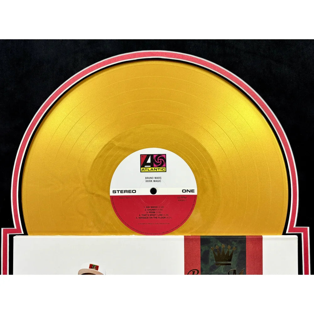 Bruno Mars Autographed 24K Magic Vinyl Record Album with JSA COA - Framed Collectible Music Memorabilia for Home Decor & Music Lovers Gift