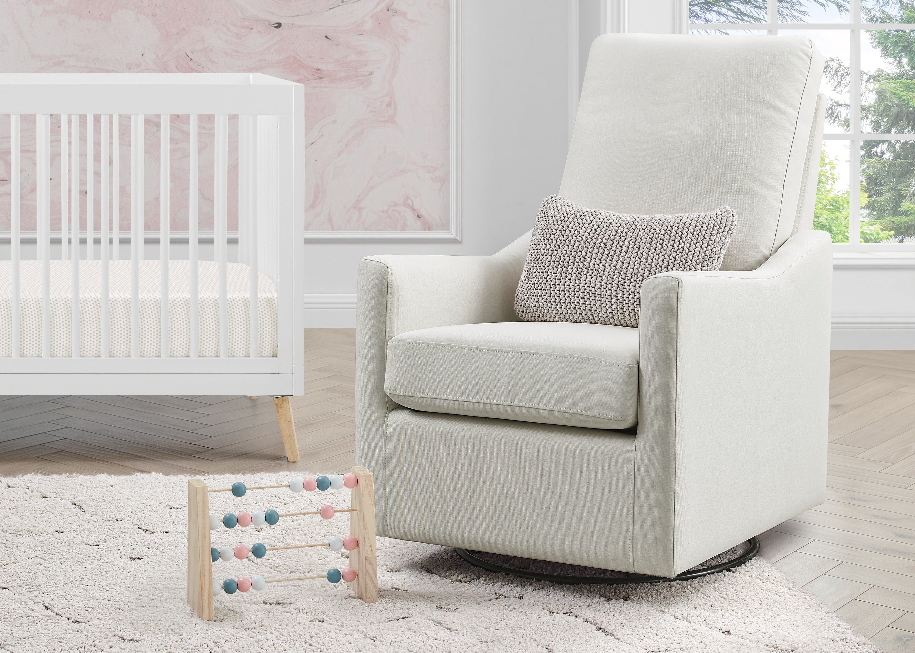 Adley Nursery Glider Swivel Rocker Chair - Comfortable Baby Rocking Chair for Nursery, Breastfeeding & Relaxation - Perfect for Nurseries, Bedrooms & Living Rooms