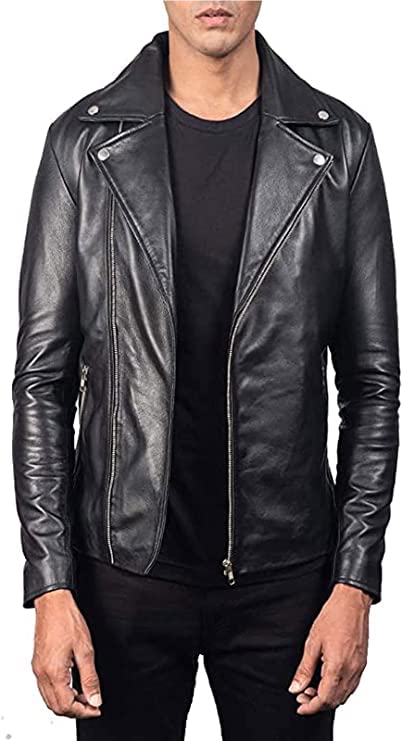 The Jacket Maker Noah Men's Motorcycle Jacket - Genuine Leather Double Rider Biker Jacket for Men | Perfect for Riding, Casual Wear & Outdoor Adventures