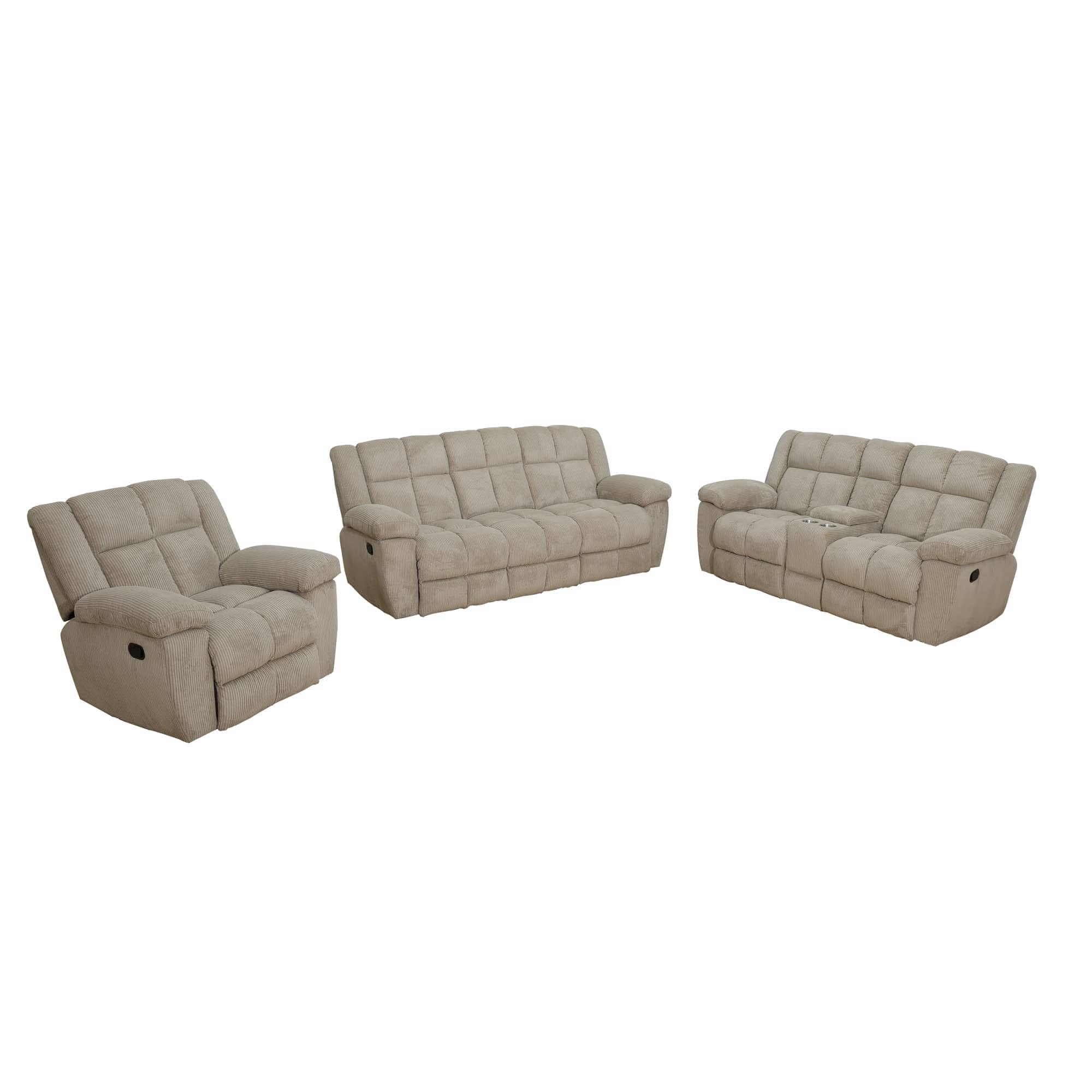Premium Microfiber Sofa Set for Living Room - Comfortable 3-Piece Sectional Couch with Ottoman for Home, Game Room, Dorm & Hotel | Perfect for Lounging, Entertaining Guests & Small Space Living