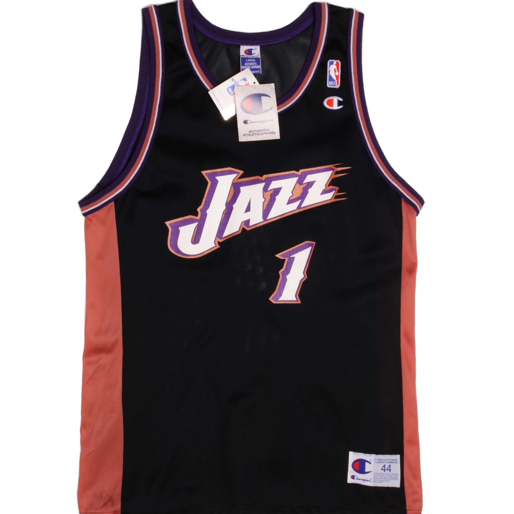 Vintage 1990s Champion NBA Utah Jazz Jersey Size 44 Deadstock NOS - Perfect for Basketball Fans, Collectors & Retro Sports Fashion Enthusiasts