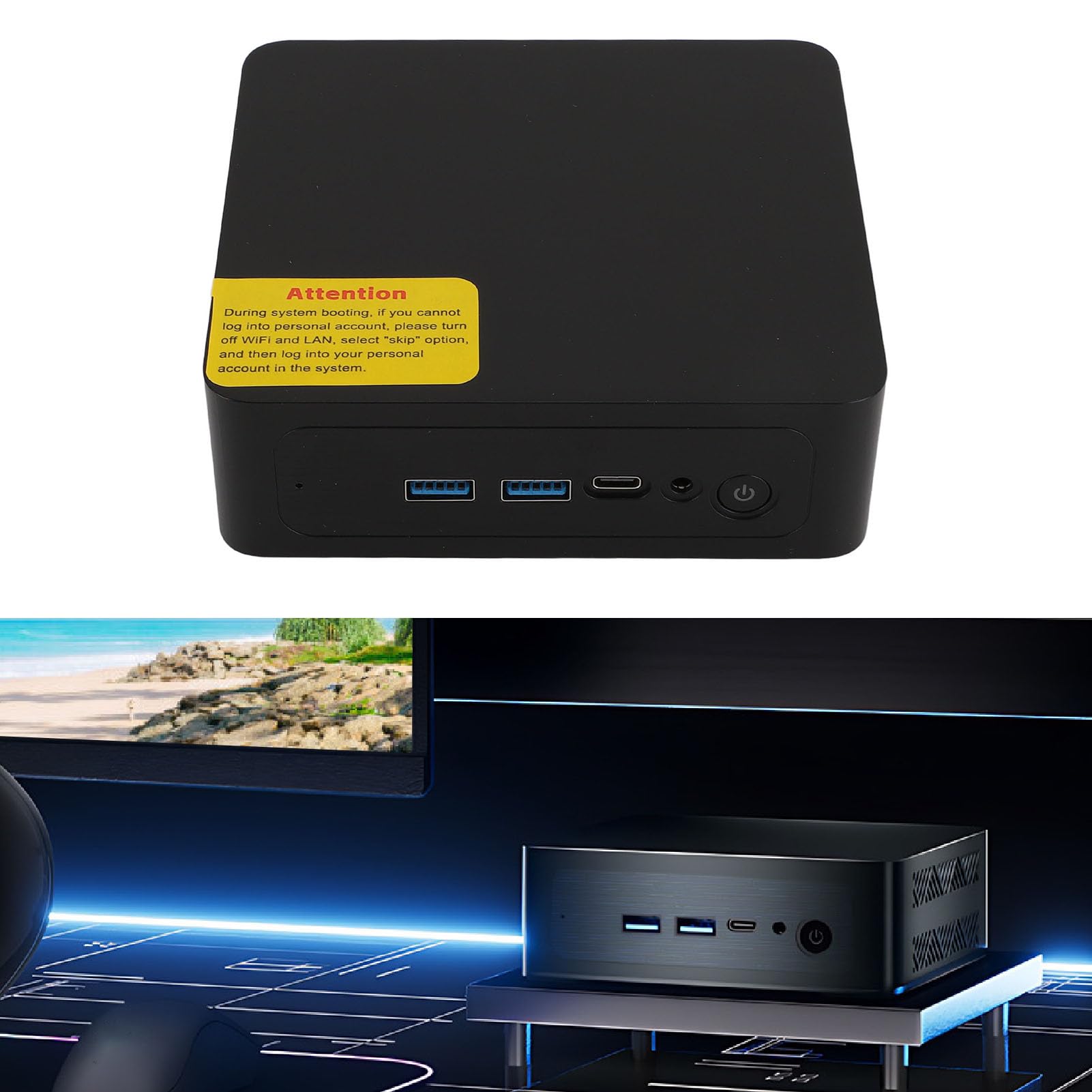 Compact Mini PC with Intel i3-1215U Processor, BT 5.2, USB-C & USB 3.2/2.0, NVMe SSD (16GB RAM + 512GB) - Ideal for Home Office, Gaming & Media Streaming