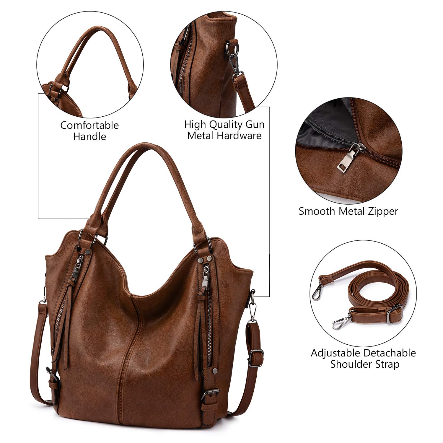 Stylish PU Leather Tote Bag for Women - Large Fashion Hobo Shoulder Bag with Adjustable Strap | Perfect for Work, Travel & Daily Use