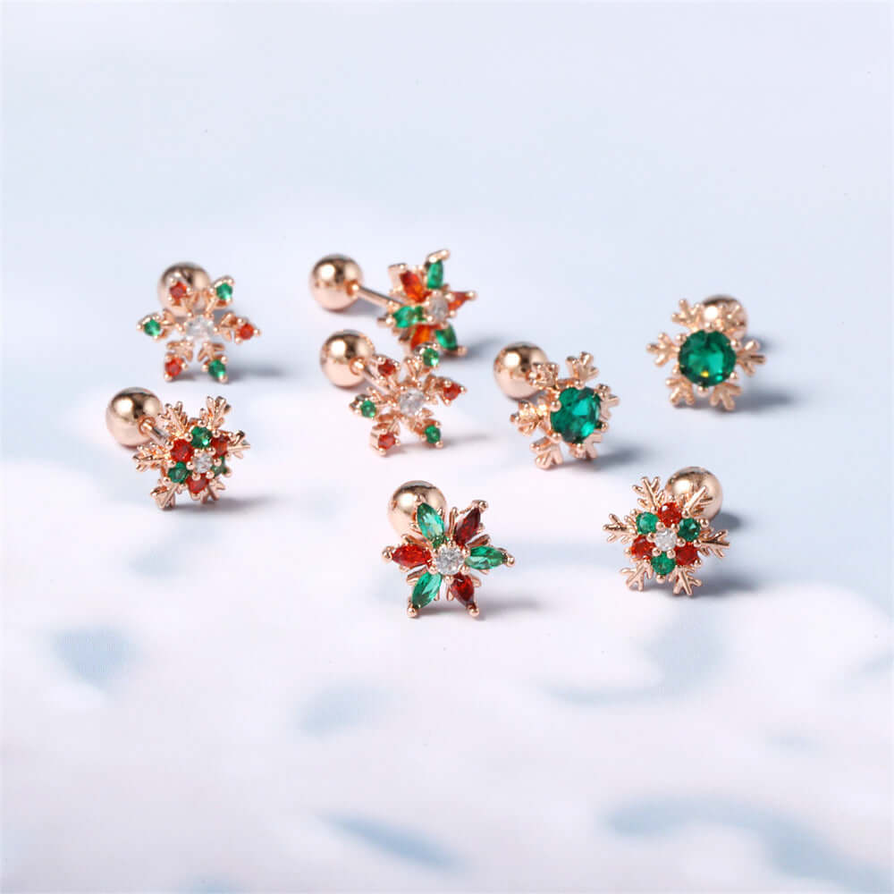 20G Snowdrop Cartilage Helix Stud Earrings - EGD0039 | Hypoallergenic Surgical Steel Earrings for Women | Perfect for Daily Wear, Parties & Special Occasions